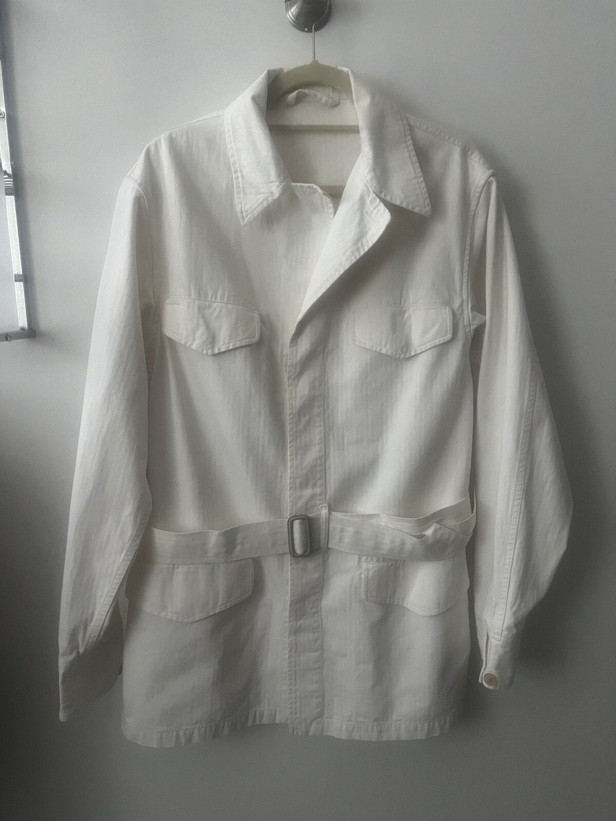 Maison Margiela Maison Margiela 10 Men’s White Safari Belt Jacket 2003 Size US L / EU 52-54 / 3 - 1 Thumbnail