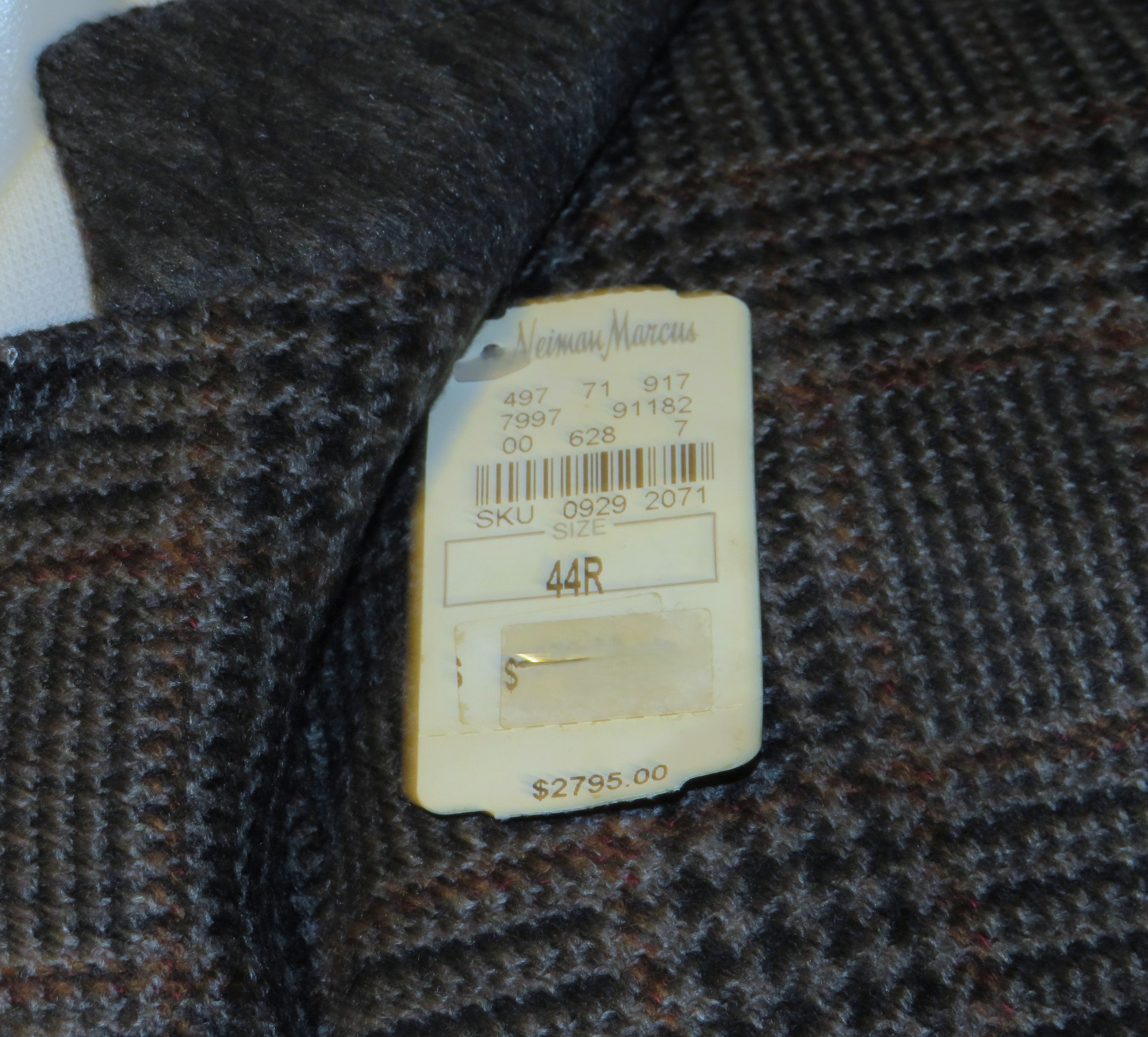 Brioni × Neiman Marcus Traiano Cashmere Gray Plaid Heavy Sport Coat 44R NWT NOS Size 44R - 7 Thumbnail