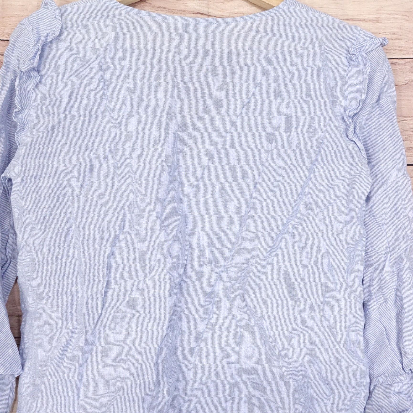 Express Express Women's Long Sleeve Blue Striped Blouse S Casual Seasonal Size S / US 4 / IT 40 - 5 Thumbnail