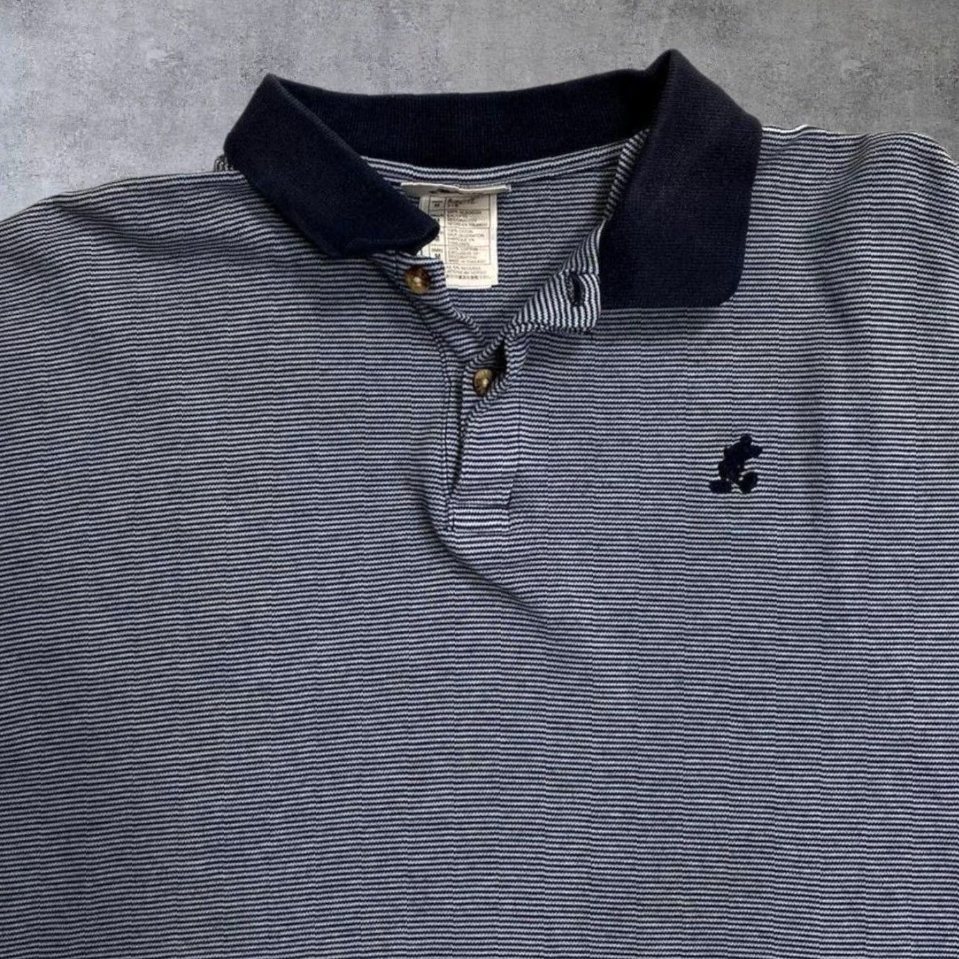 Disney VINTAGE Disney Walt Disney World Embroidered Mickey Logo Striped Polo Shirt M Navy Blue Mens Polo Size US M / EU 48-50 / 2 - 3 Thumbnail