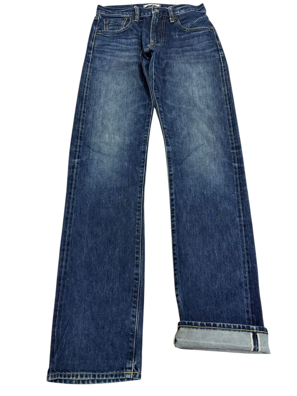 Japanese Brand × Kaihara Denim × Self Edge Vintage Uniqlo Selvedge Faded Blue Indigo Washed Jeans Size US 28 / EU 44 - 1 Thumbnail