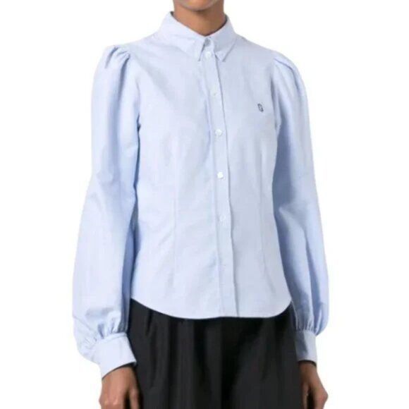 Marc Jacobs Marc Jacobs Bishop Embroidered Oxford Shirt Blue Long Sleeve Size S / US 4 / IT 40 - 9 Thumbnail