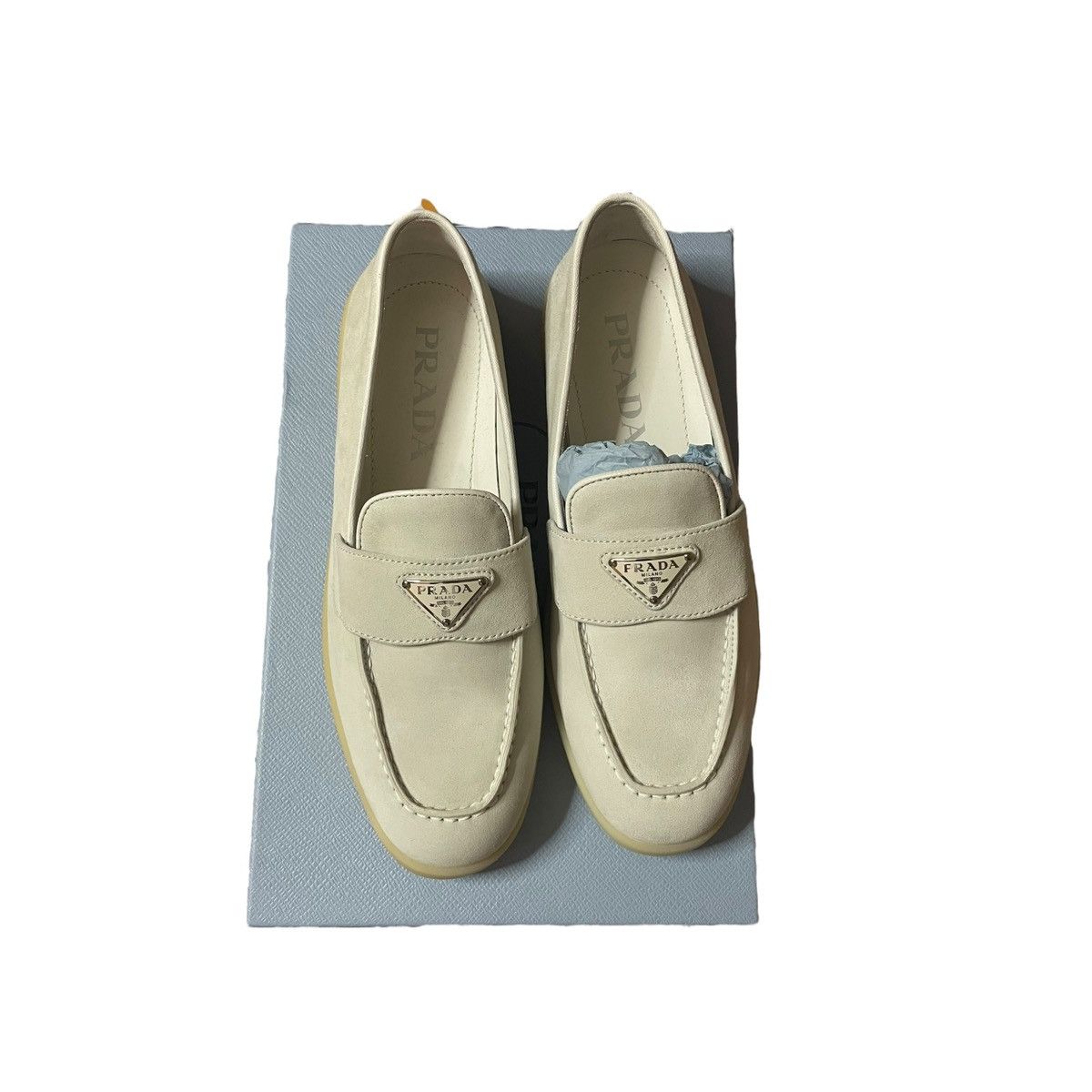 Prada Prada women beige suede loafers size EU 36.5 Size US 6.5 / IT 36.5 - 4 Thumbnail