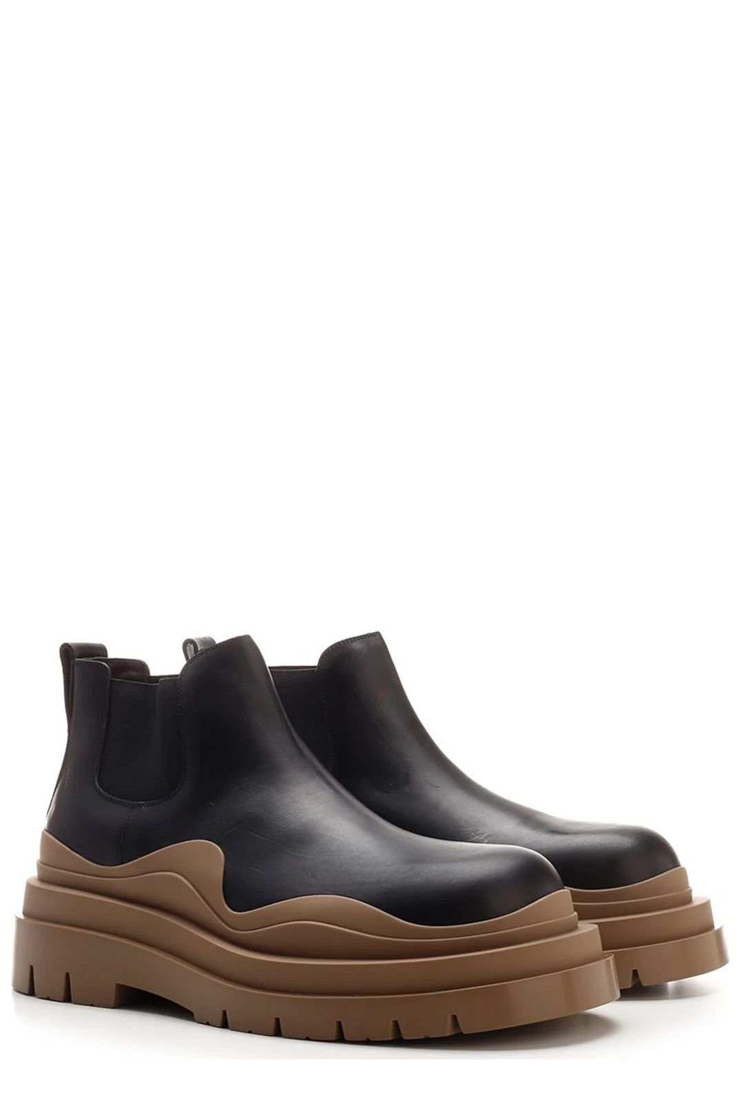 Bottega Veneta Tire Chelsea Boots with brown sole
