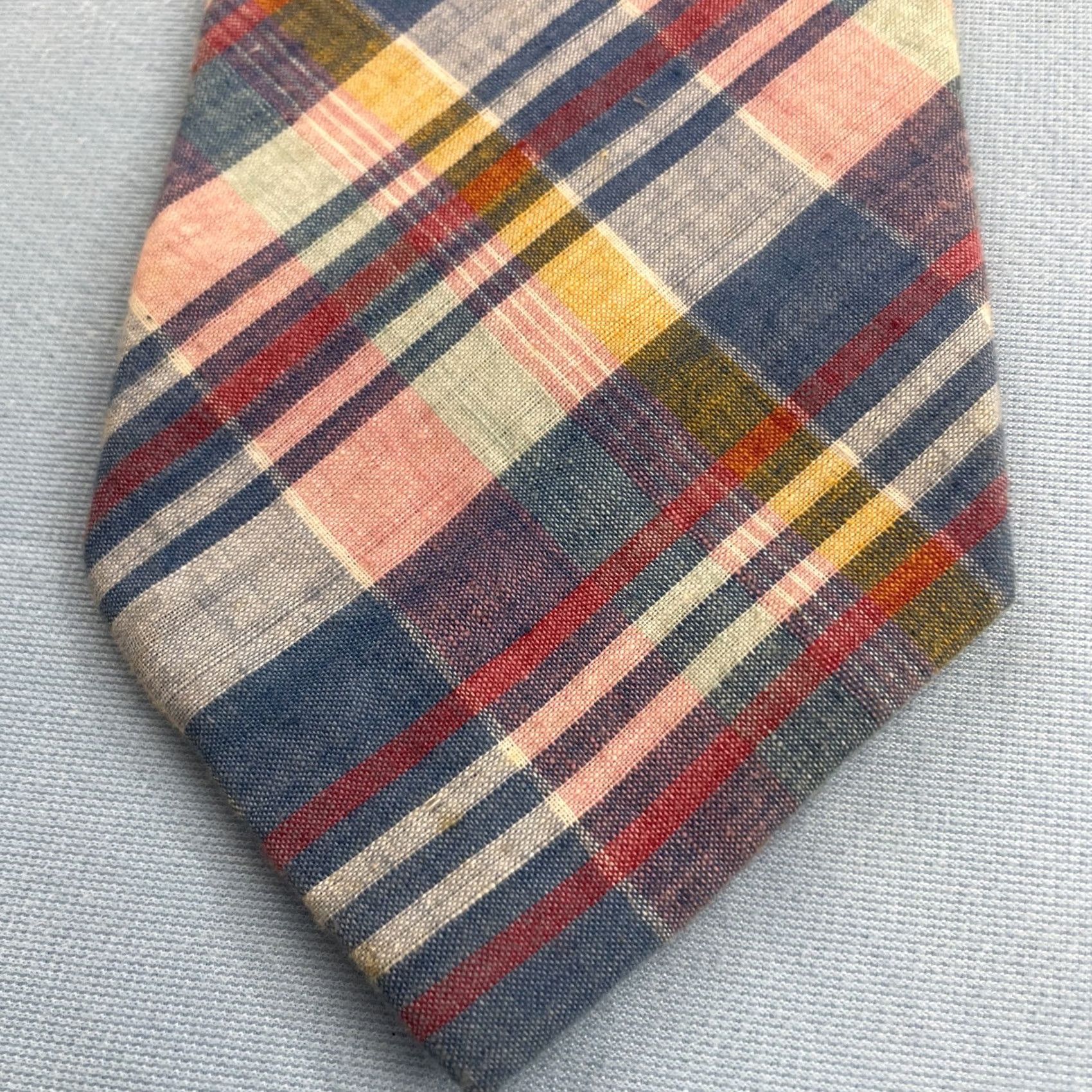 Jos. A. Bank VINTAGE Jos. A Bank Collect Cotton Hand-Made USA Plaid Tie Texture Vtg Necktie 4x58" Cap Size ONE SIZE - 4 Thumbnail