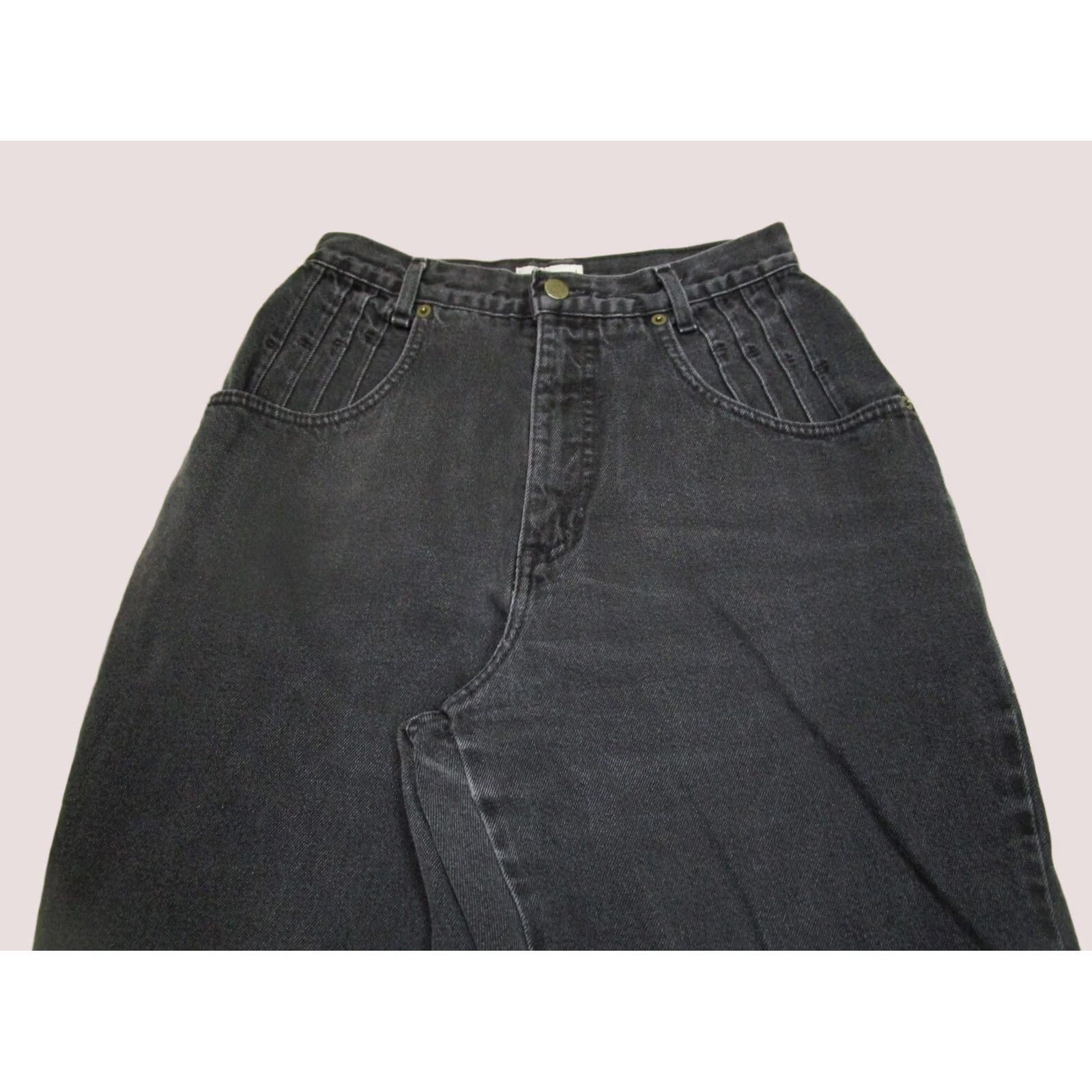Vintage VINTAGE French Dressing Jeans Women 8 Black High Rise Bareback Western Petite 90s Logo Southwestern Menus? Size 30" / US 8 / IT 44 - 1 Thumbnail