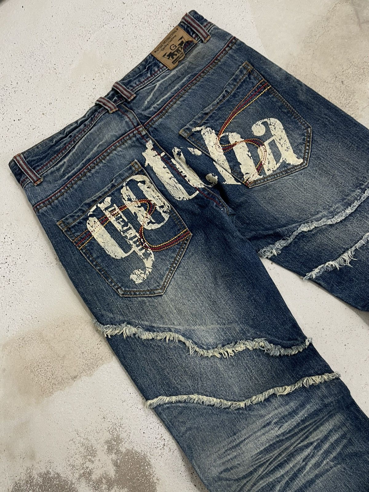 Japanese Brand Vintage 90’s Sur Wear Gotcha Famous Remember Our Roots Denim Size US 33 - 10 Thumbnail