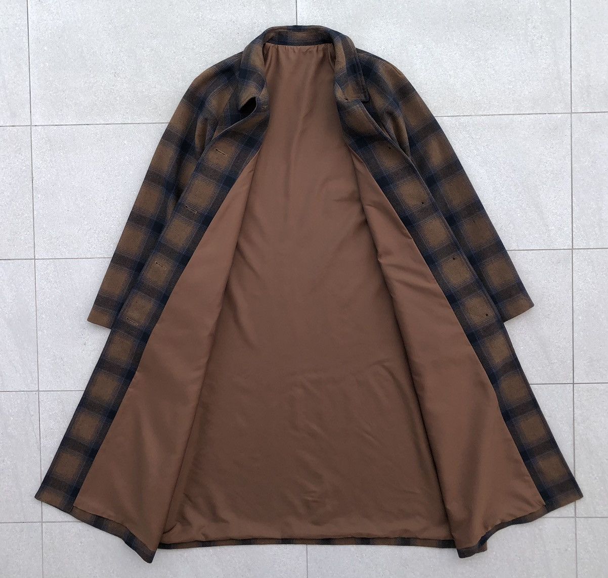 GU Japanese Brand GU Check Bal Collar Coat Winter Jacket Size US XL / EU 56 / 4 - 12 Thumbnail