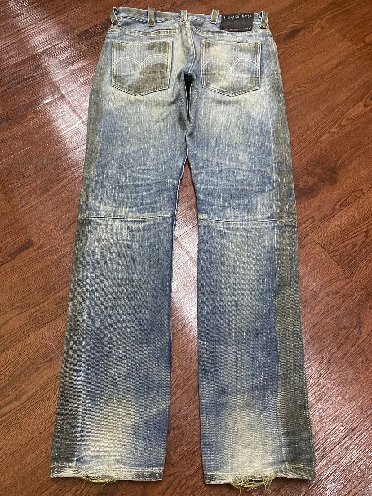 Levi's Made & Crafted Vintage Levis Mud Wash Star Button Distressed Slim Jeans Size US 32 / EU 48 - 2 Thumbnail