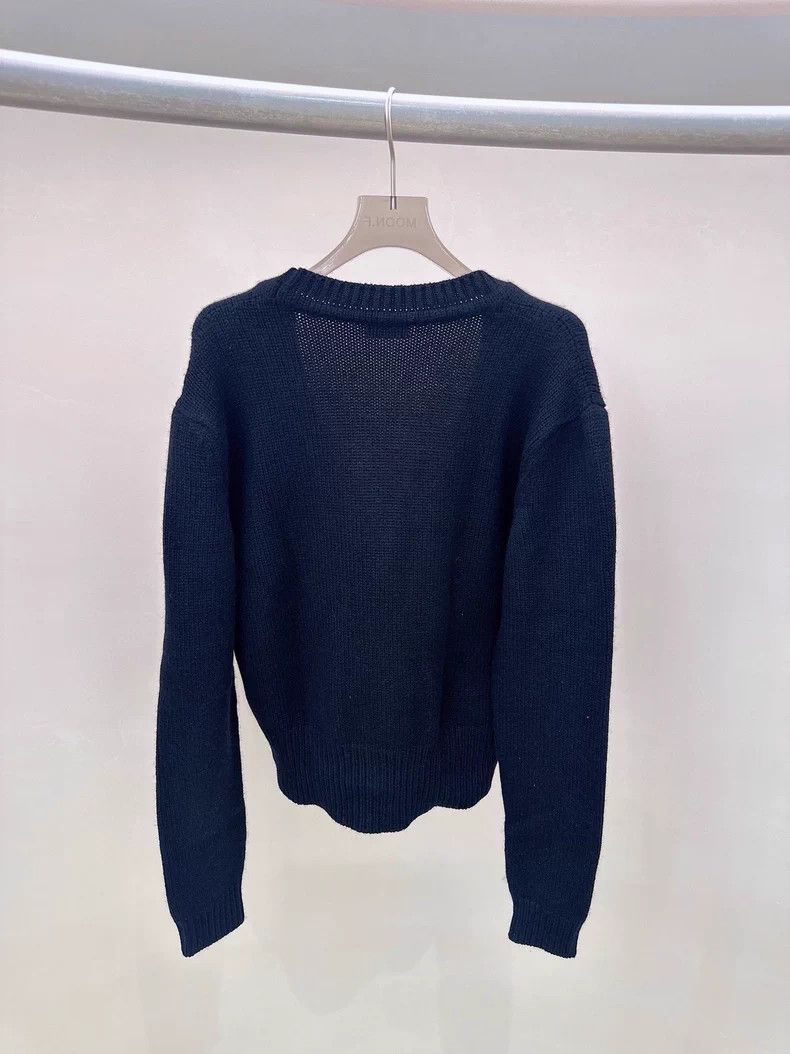 Saint Laurent Paris Saint Laurent Paris Black sequined logo cashmere cardigan Size S / US 4 / IT 40 - 2 Thumbnail