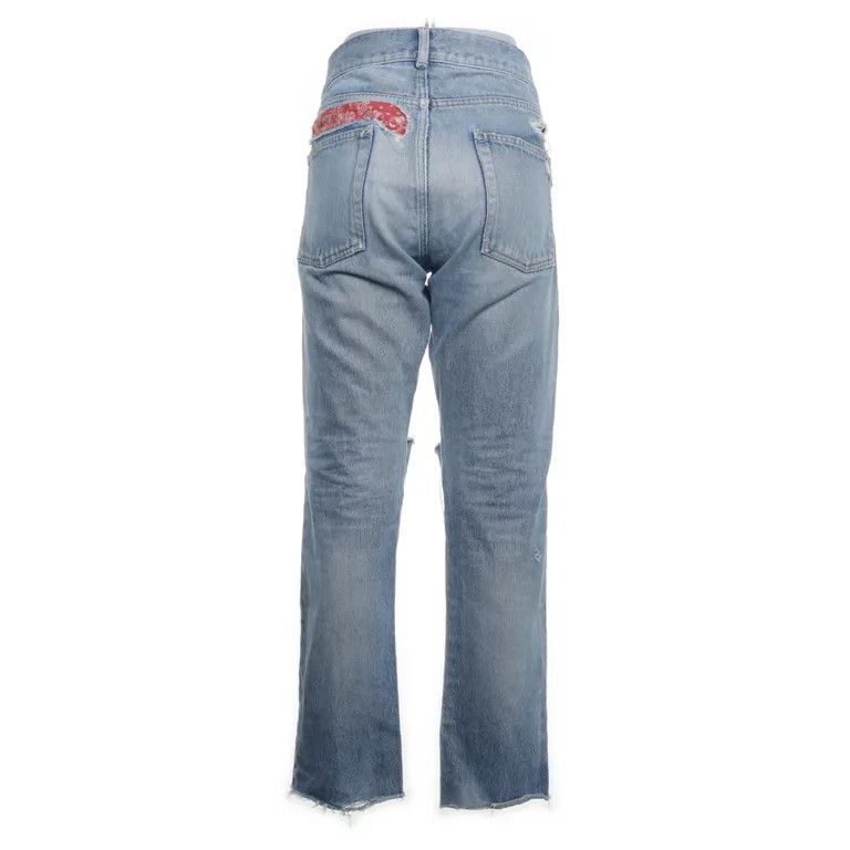 Saint Laurent Paris F/W19 Bandana Distressed Denim Jeans Anthony Vaccarello Size US 32 / EU 48 - 1 Thumbnail