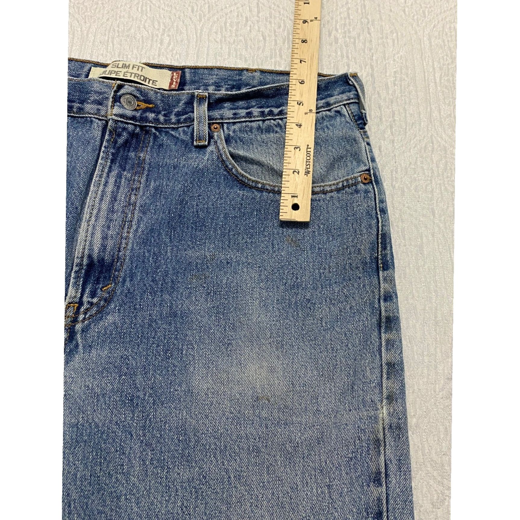 Levi's VINTAGE Levi's 516 Slim Fit Jeans Mens 38x34 Blue 9 0s Light Wash Denim 5-Pocket Zip Button Regular Slim Straight 34 Inseam Cotton Logo Size US 38 / EU 54 - 2 Thumbnail