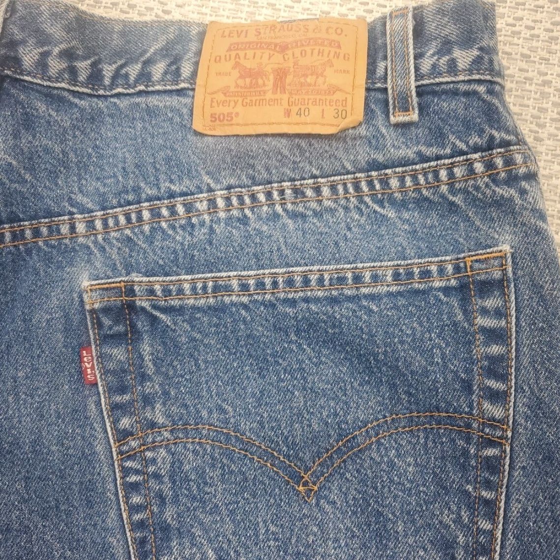 Levi's VTG Levi's 505 Jeans Mens 40x30 Blue Denim Straight Leg Regular Fit 5-Pocket Denim Jeans Regular Levi's 500 Series 90s Mens Jeans Size US 40 / EU 56 - 5 Thumbnail