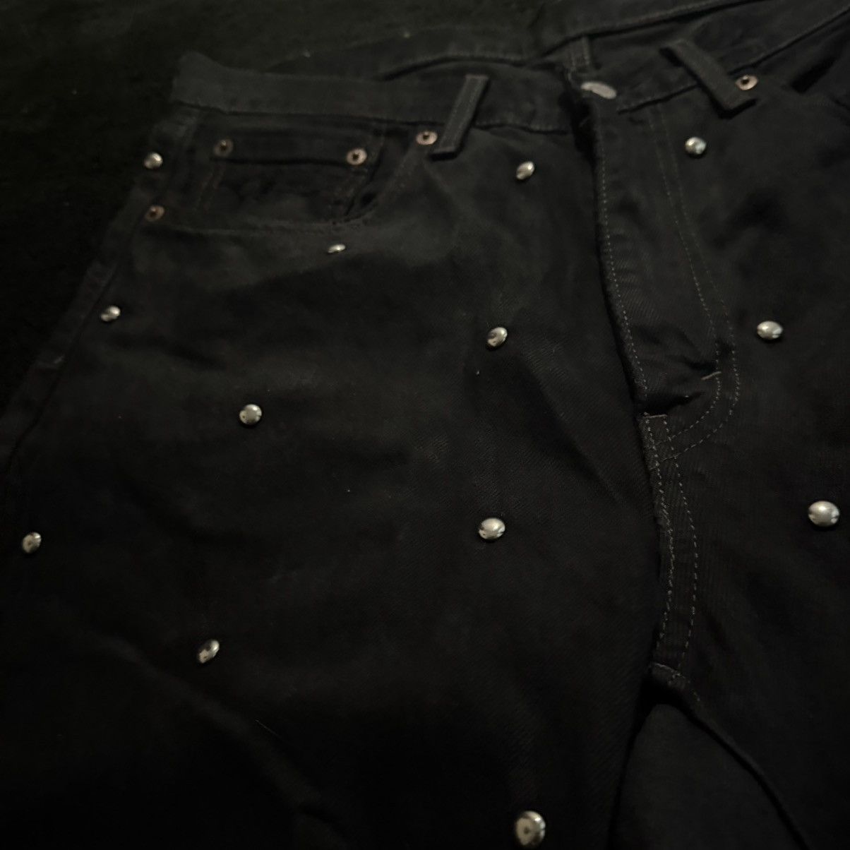 Japanese Brand Who Want it - Studded Denim Shorts Size US 32 / EU 48 - 3 Thumbnail