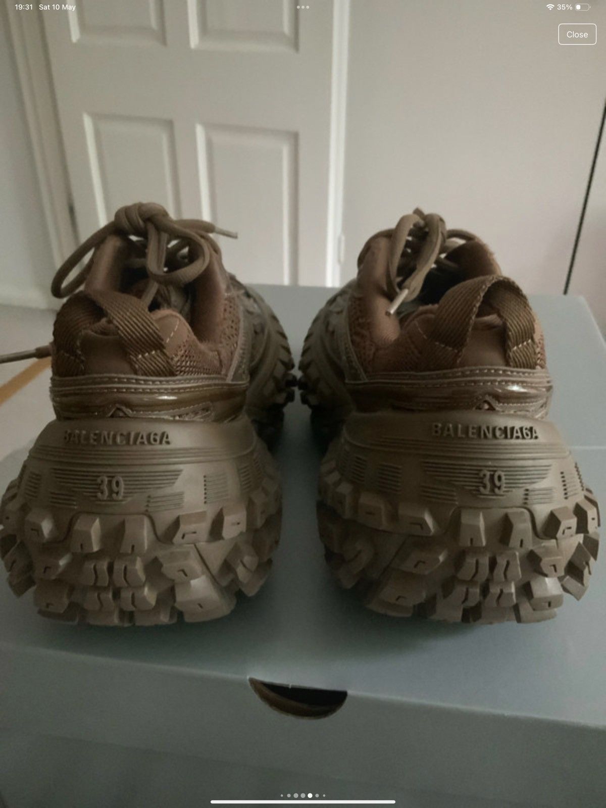 Balenciaga brown bouncer trainers