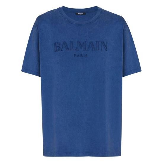 Balmain BALMAIN Men T-Shirts DH1EG010 BC72 SOS BLUE Size US M / EU 48-50 / 2 - 1 Thumbnail