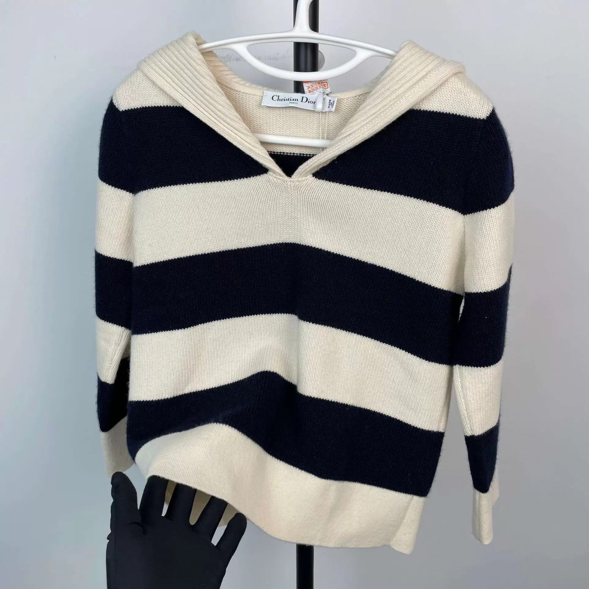 Dior Dior 34 navy collar black white stripe knit 98 new Size XS / US 0-2 / IT 36-38 - 9 Thumbnail