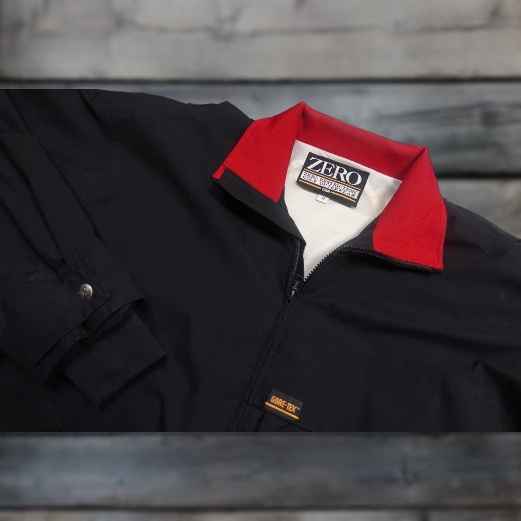 Vintage VINTAGE Zero Restriction Golf Windbreaker Jacket Mens M Black GORE-TEX Windproof Waterproof Pockets Adjustable Full Zip Short Sleeve I N USA Size US M / EU 48-50 / 2 - 1 Thumbnail