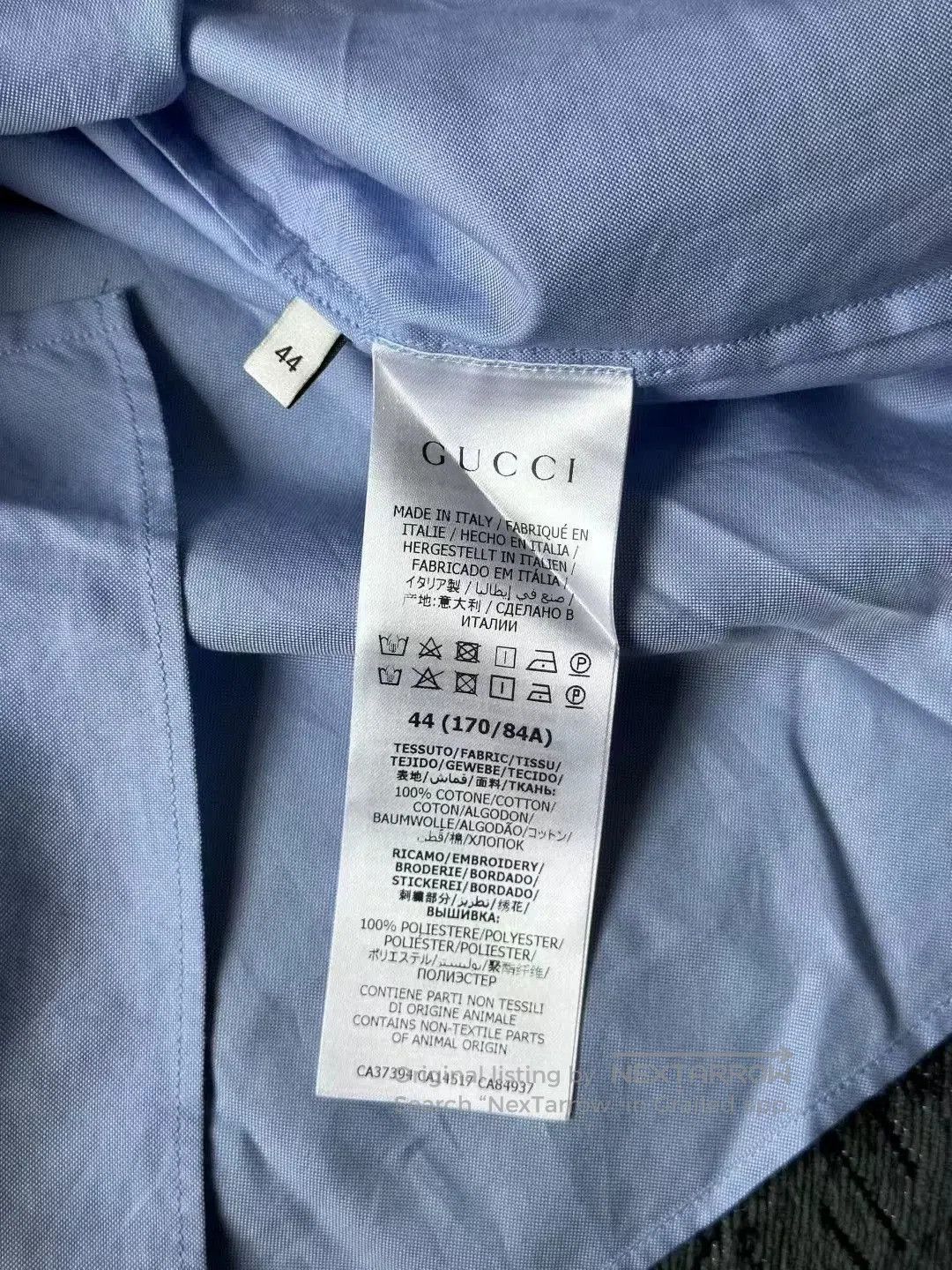 Gucci Gucci Blue White Cola Embroidery Shirt. Size US S / EU 44-46 / 1 - 4 Thumbnail