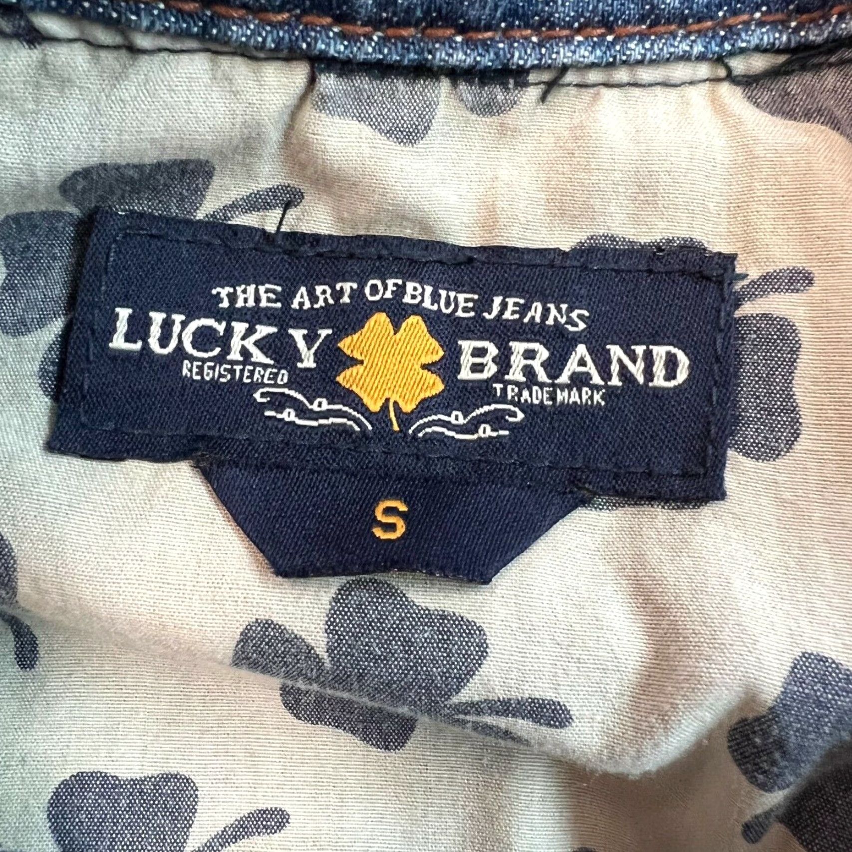 Lucky Brand Lucky Brand Denim Trucker Jacket - Womens Size Small - Blue Button Front Casual 100% Cotton Size 28" / US 6 / IT 42 - 3 Thumbnail