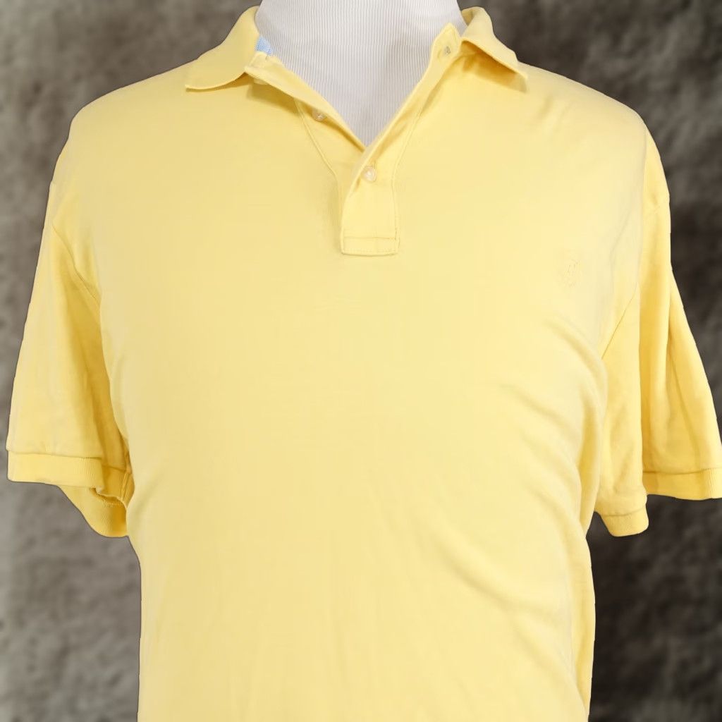 Chaps Chaps Polo Shirt Mens XL Yellow Solid 100% Cotton Logo Casual Knit Short Sleeve Size US XL / EU 56 / 4 - 1 Thumbnail
