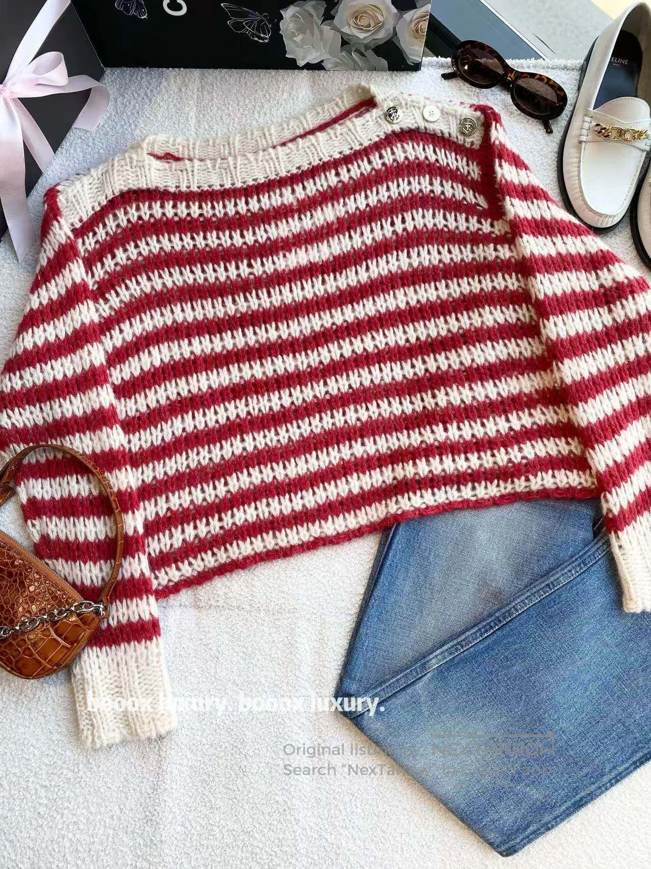 Dior Dior Anchor gold buckle striped sweater| Size XS / US 0-2 / IT 36-38 - 1 Thumbnail