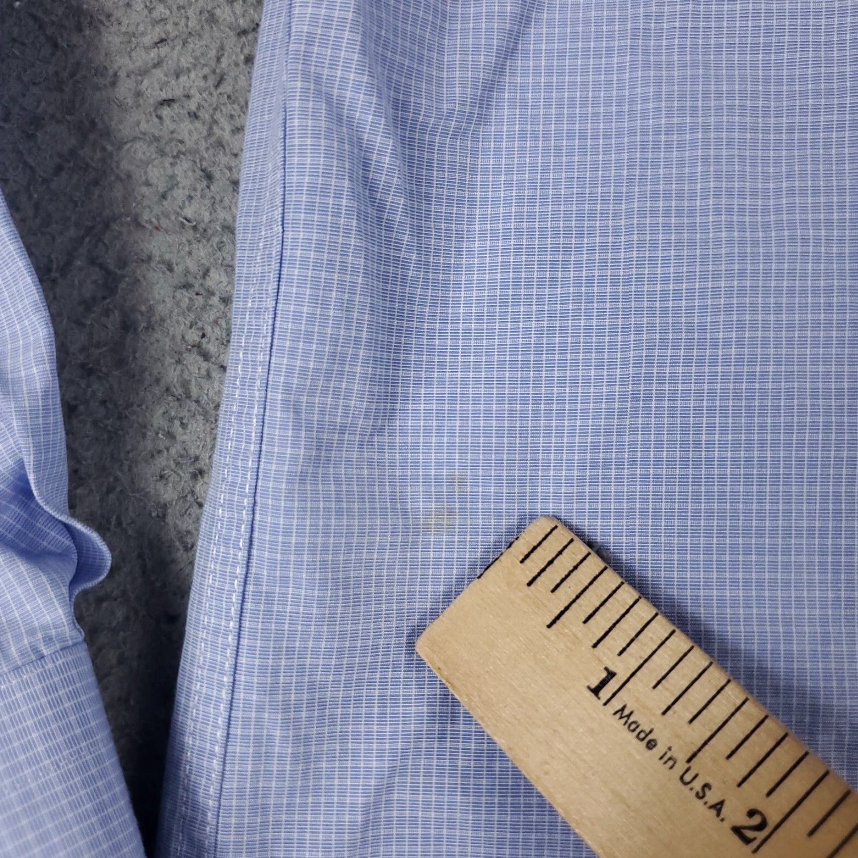 David Donahue VINTAGE David Donahue Men's Dress Shirt Long Sleeve Blue Plaid Cotton Size 15 Business Casual Men's Size 40R - 3 Thumbnail