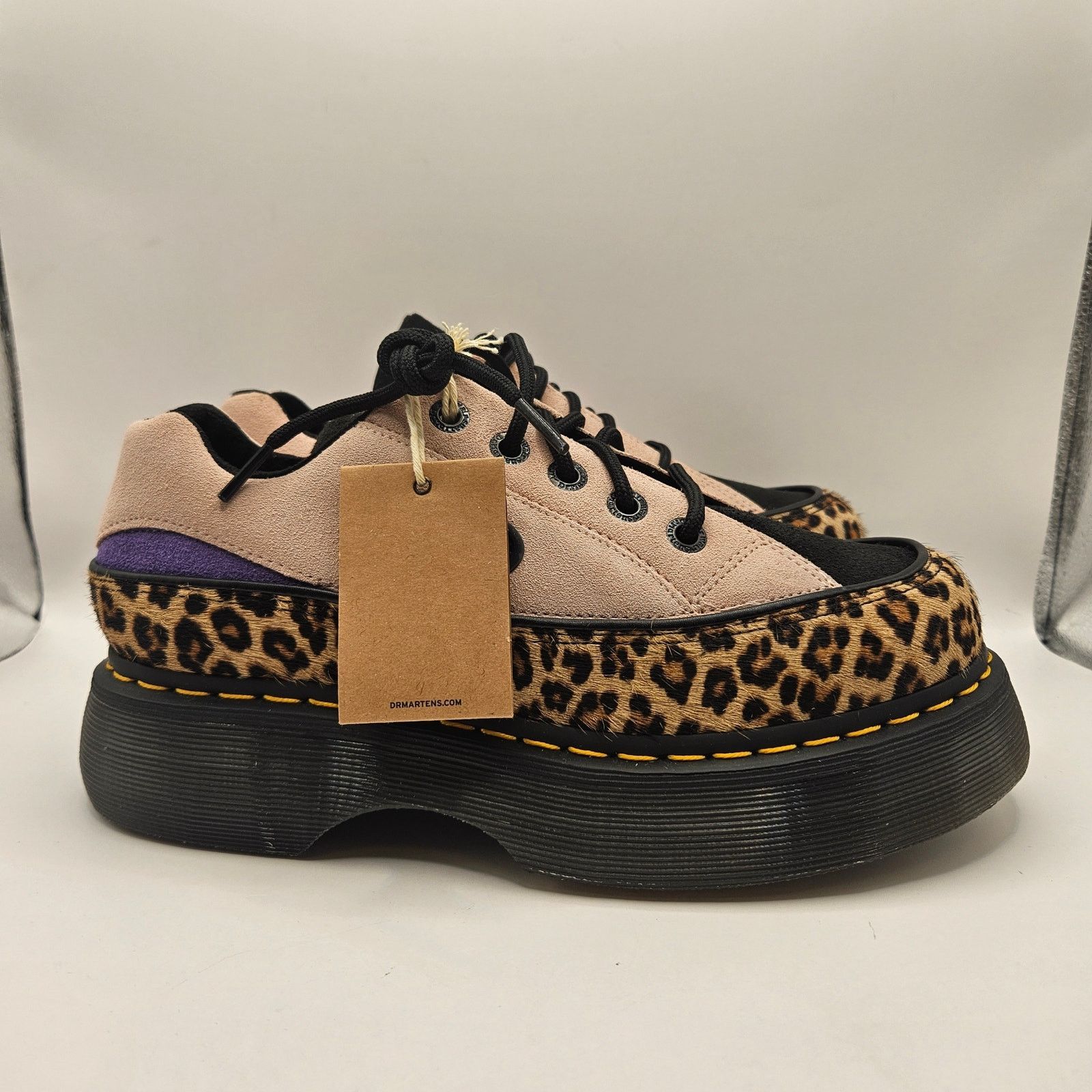 Dr. Martens DR MARTENS WOMEN'S 8 BUZZ 5 EYE LEOPARD SUEDE PINK SUEDE Size US 8 / IT 38 - 4 Thumbnail