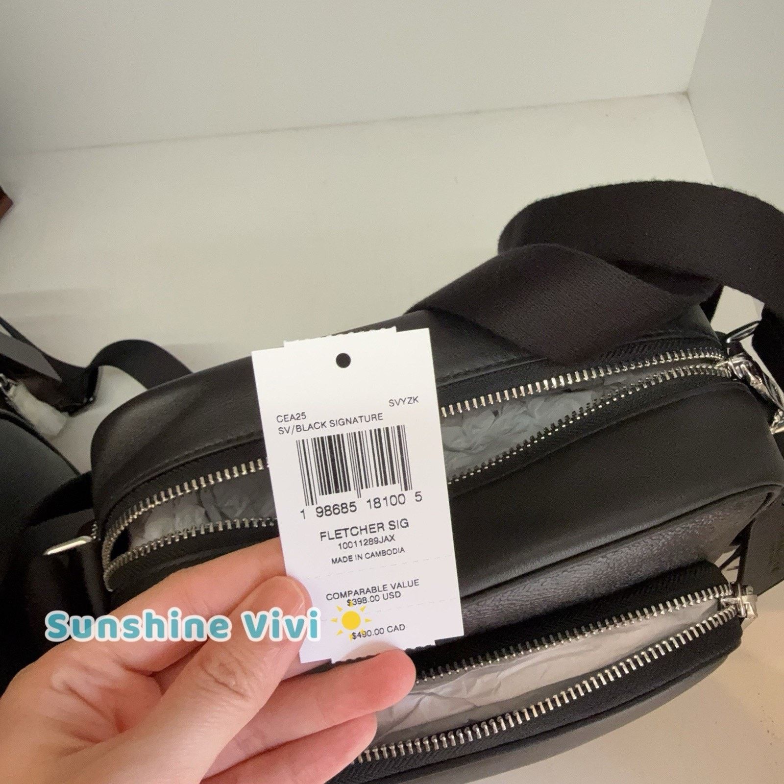 Coach NWT Coach Fletcher Crossbody Bag CEA25 BLACK SIGNATURE Size ONE SIZE - 5 Thumbnail