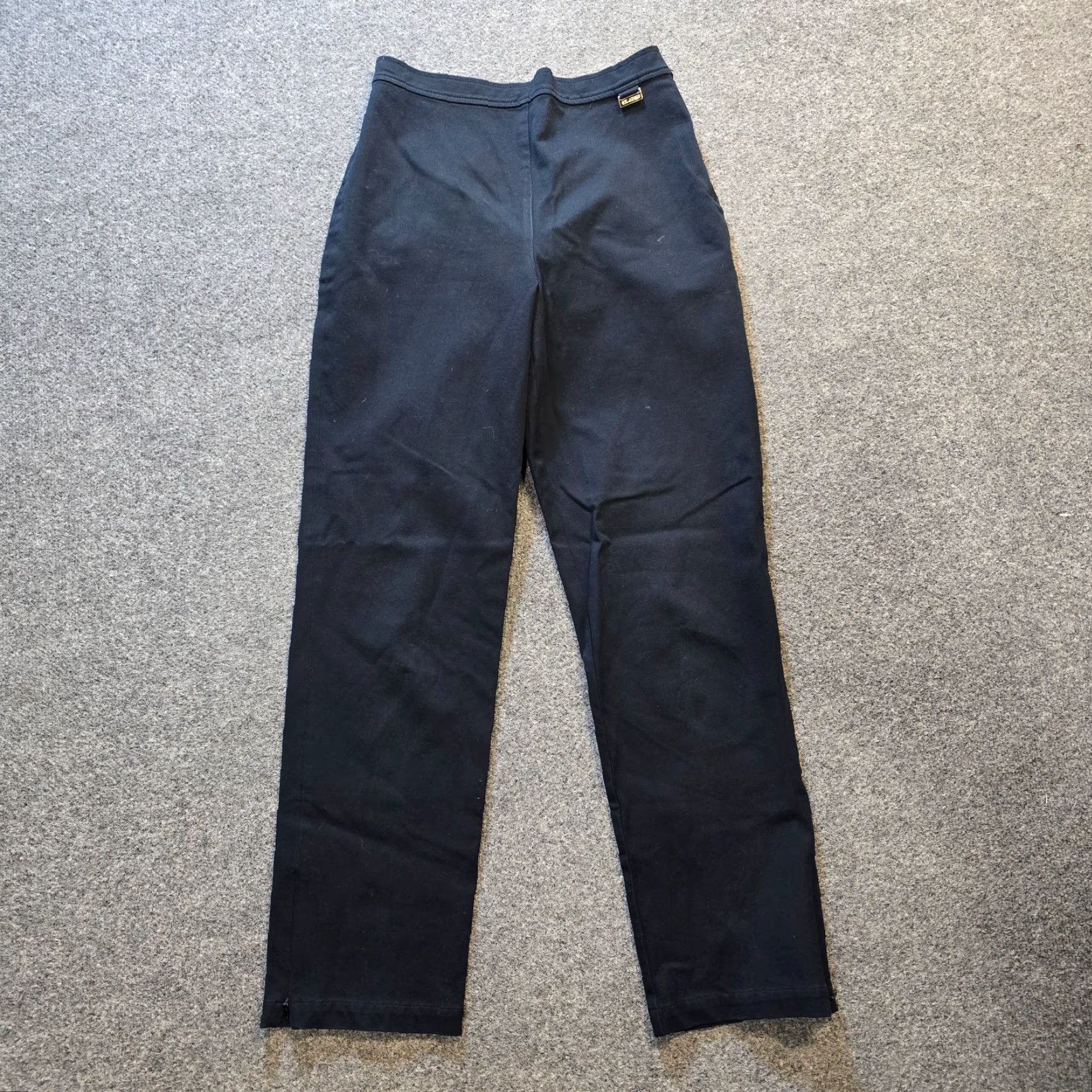 Vintage St John Pants Women Size 6 Black Straight Leg Side Zip Flat Front Capsule Casual Dress Pants Women Regular Size 28" / US 6 / IT 42 - 2 Thumbnail