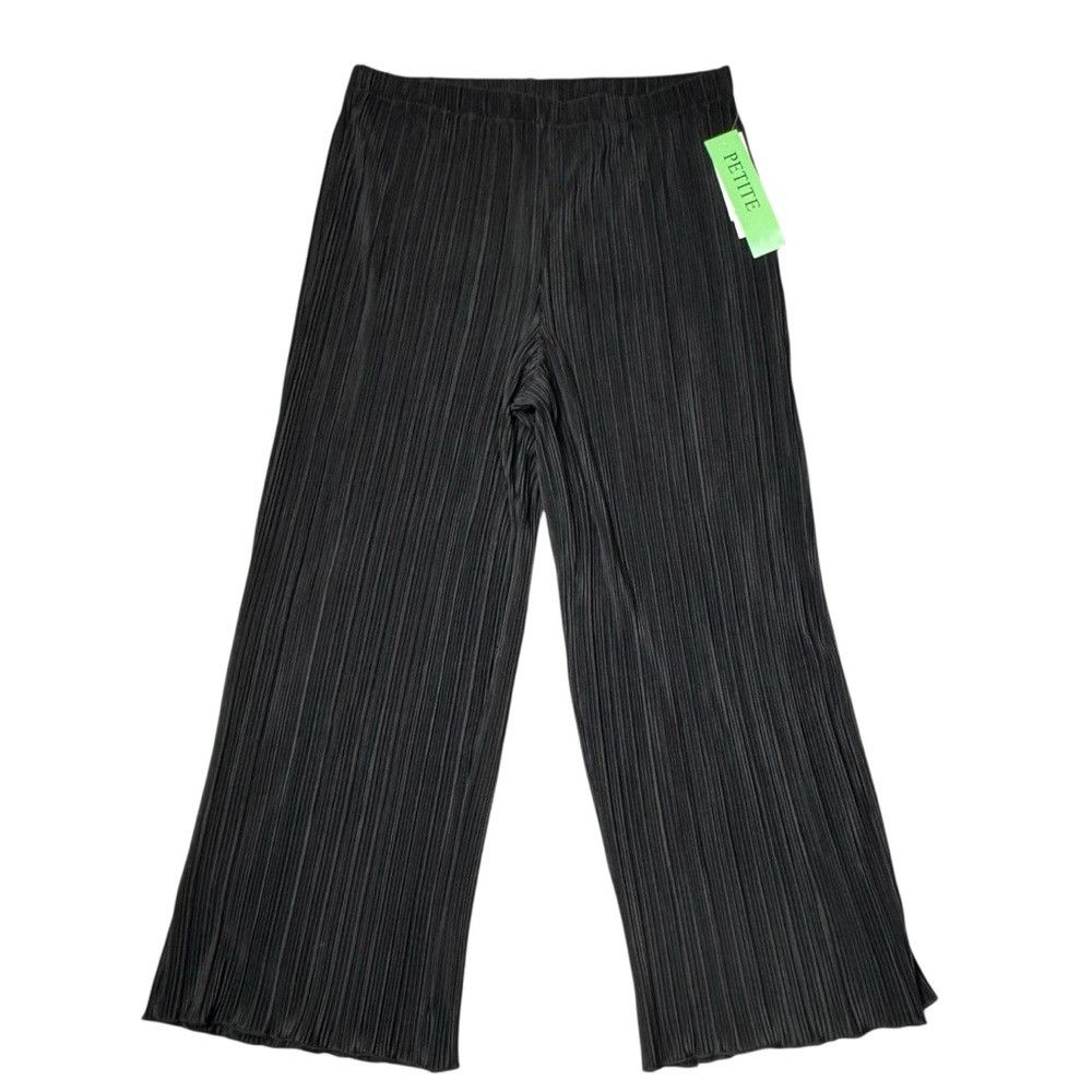 Other NWT New Rafaella Pleated Black Wide Leg Pants Size XL Petit Size 38" / US 16 / IT 52 - 2 Thumbnail
