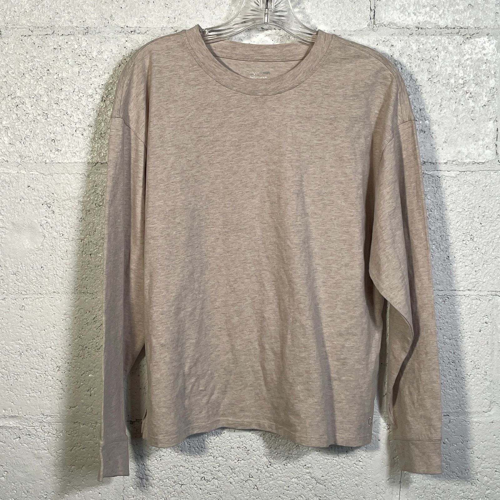 Calvin Klein Calvin Klein Women's Long-Sleeve Crewneck T-Shirt tan XS Size XS / US 0-2 / IT 36-38 - 3 Thumbnail