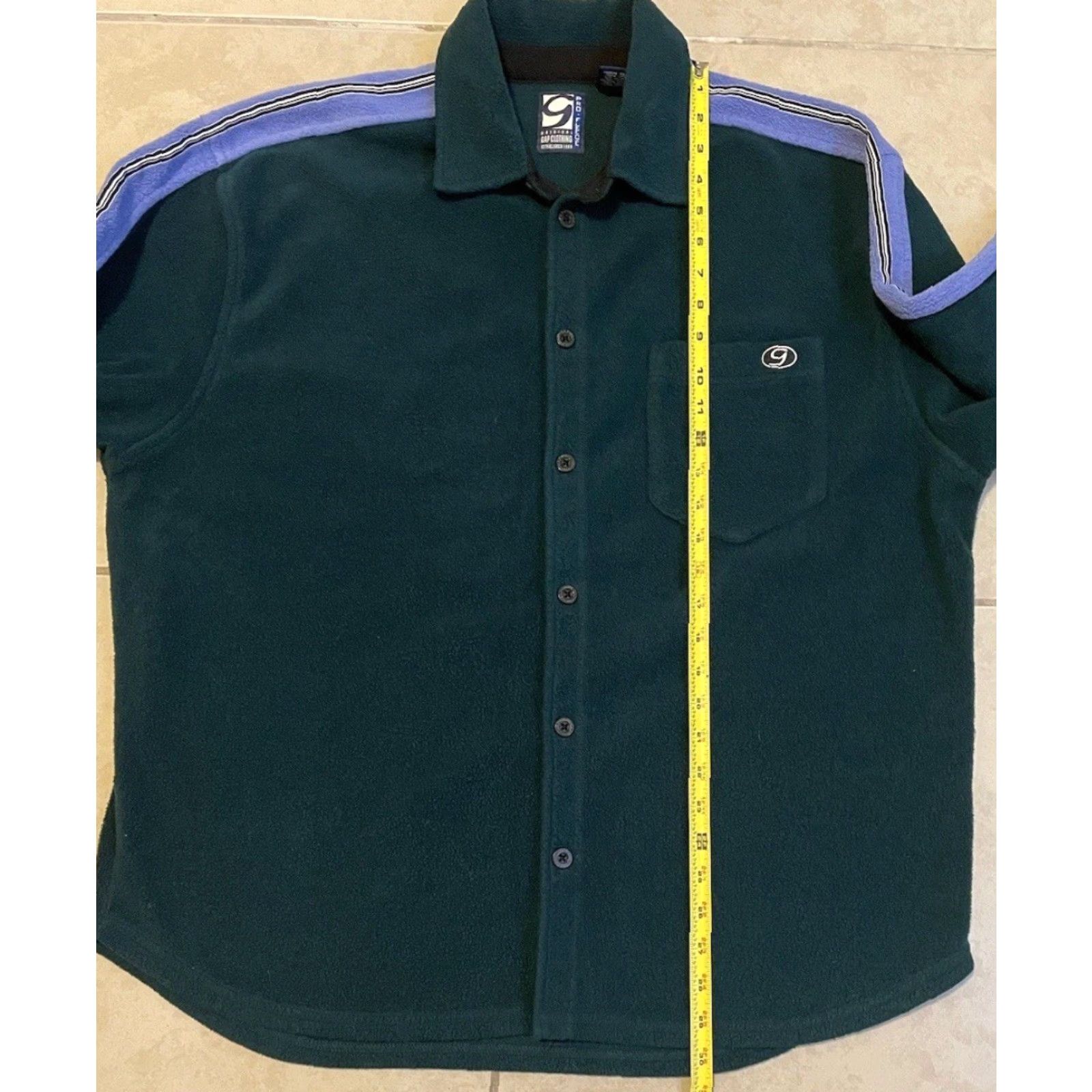 Quiksilver VINTAGE GAP Striped Fleece Shirt L Men Green 90s Surf Skate 80s Grunge Ocean Pacific Gotcha Billabong JNCO Quiksilver Modes of Style Size US L / EU 52-54 / 3 - 7 Thumbnail