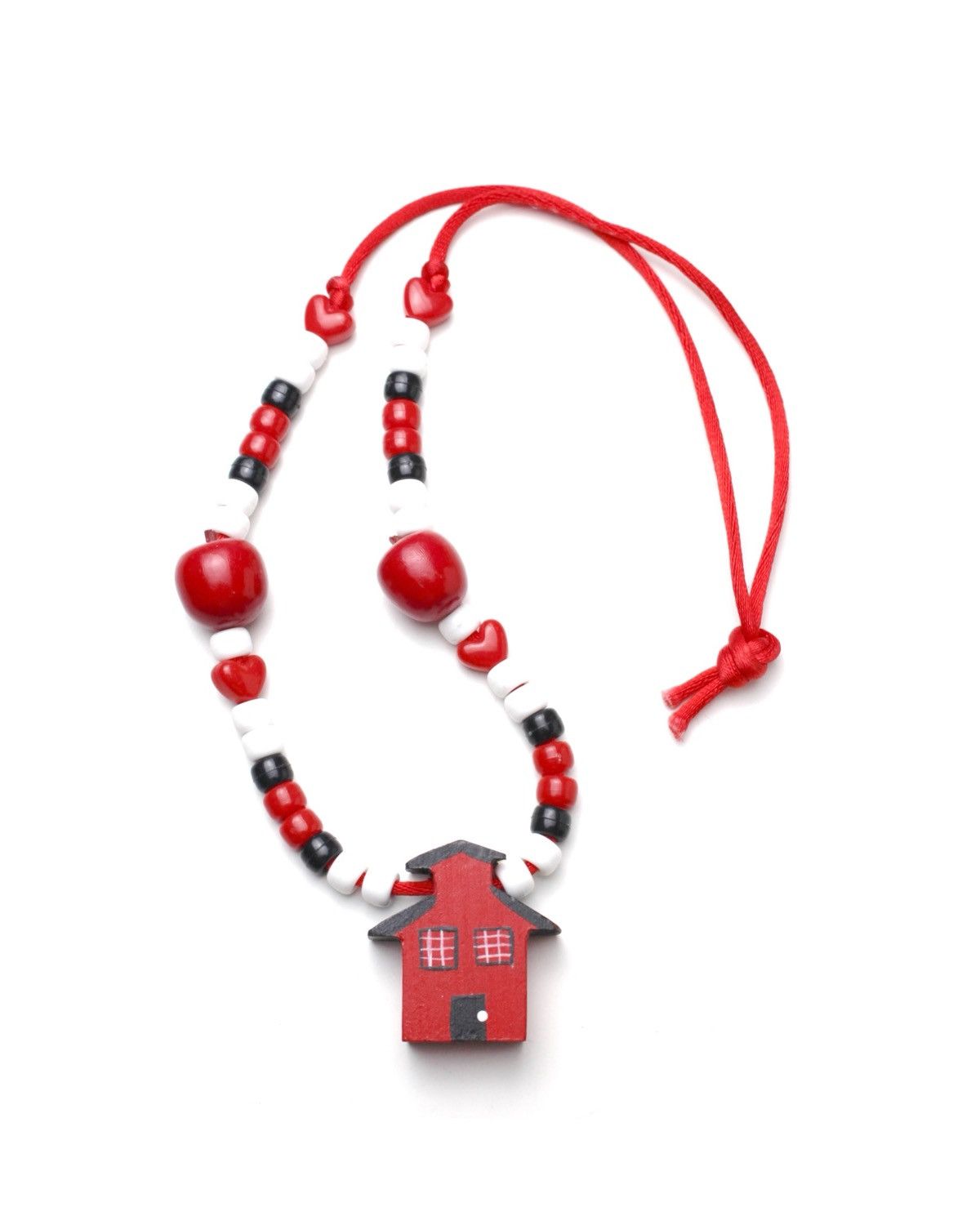 Hysteric Glamour 2000S JAPANESE MADE RED HOUSE WOODEN BEAD NECKLACE Size ONE SIZE - 1 Thumbnail