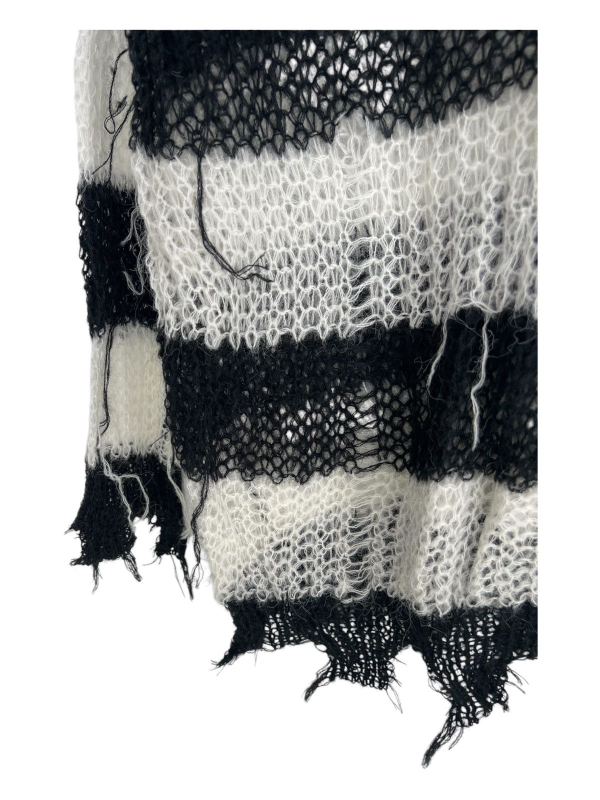 KMRii Vintage Kurt Cobain Distressed Striped Mohair Knit Sweater Size US L / EU 52-54 / 3 - 6 Thumbnail