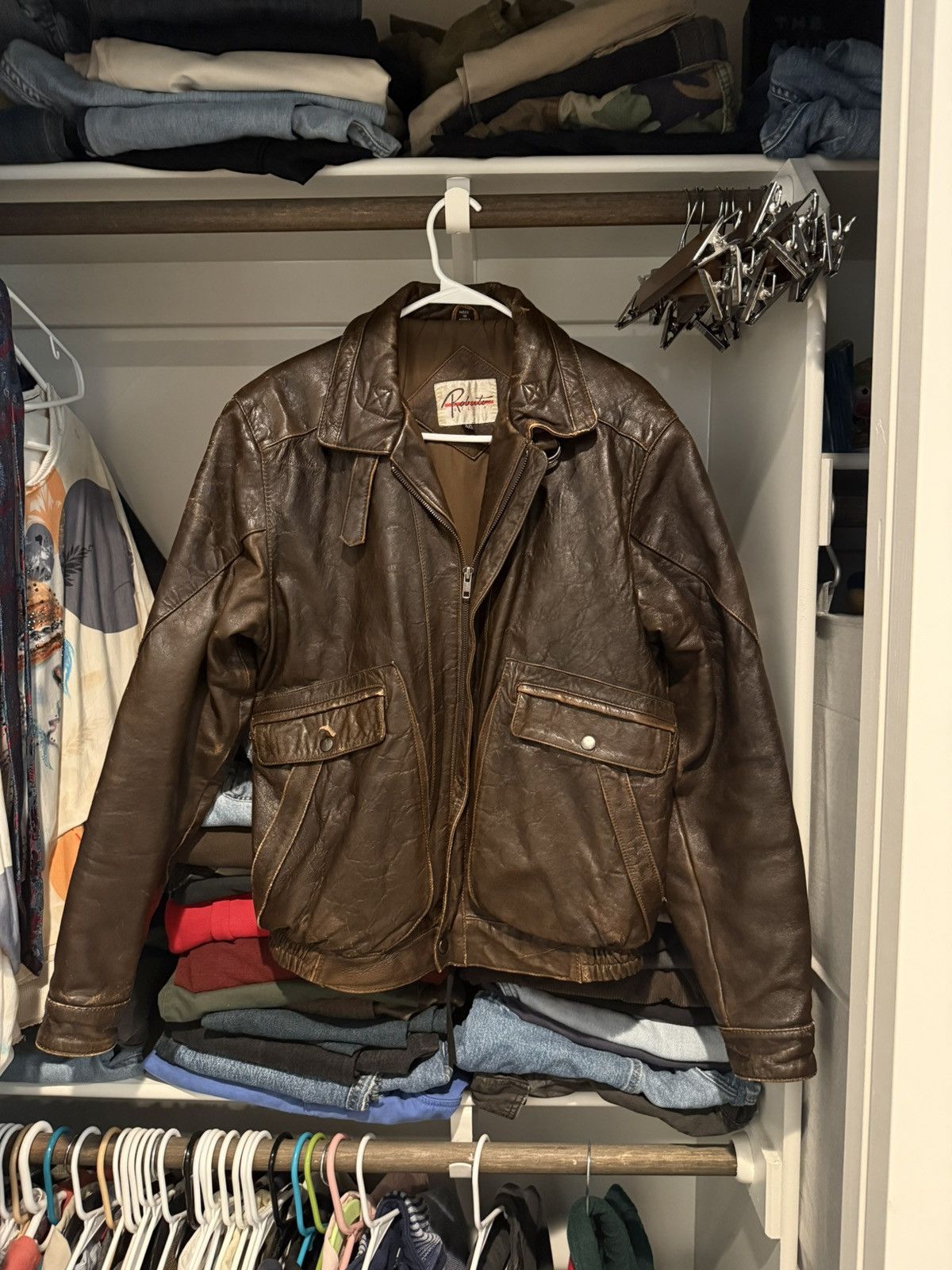 Vintage 1980s Vegetable Tanned Leather Jacket