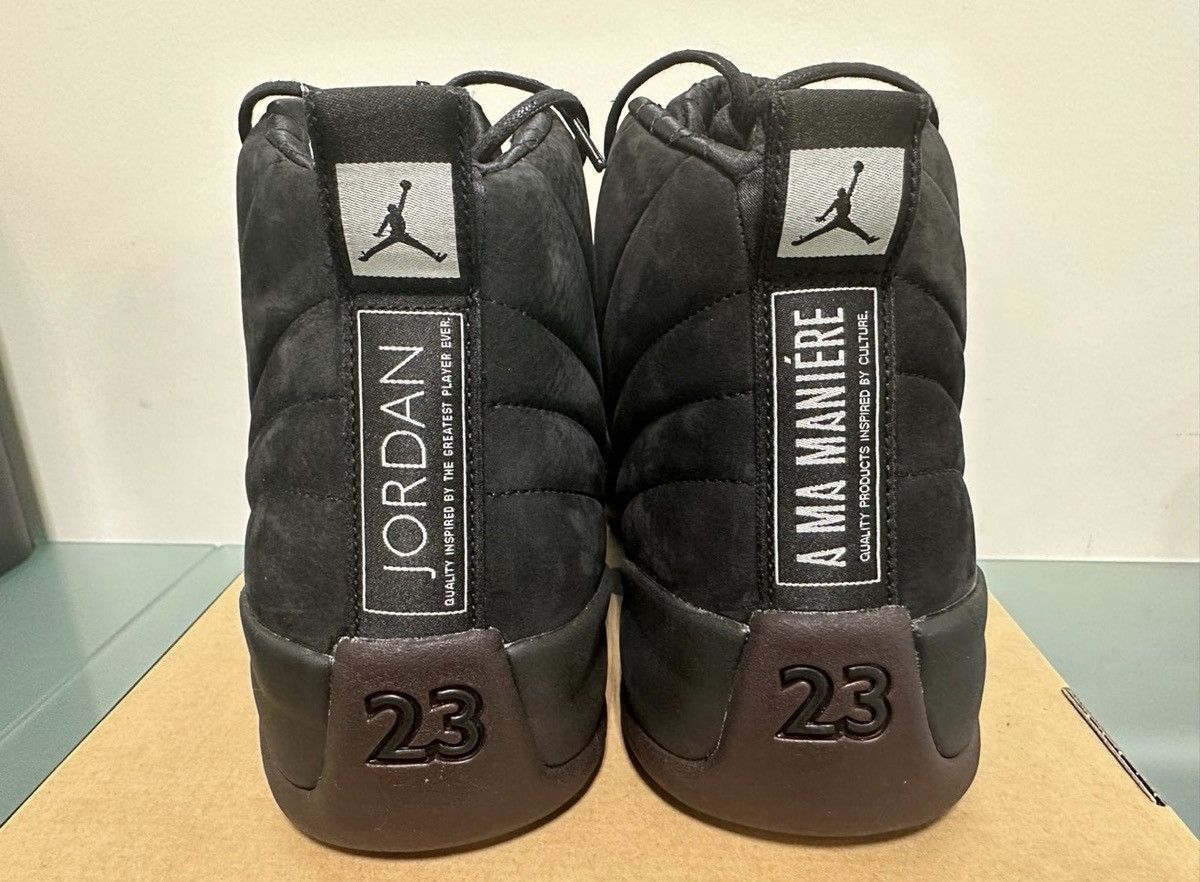 A Ma Maniere × Jordan Brand A Ma Maniere Air Jordan 12 Black Burgundy Sz 15.5 W / 14 M Size US 14 / EU 47 - 7 Thumbnail