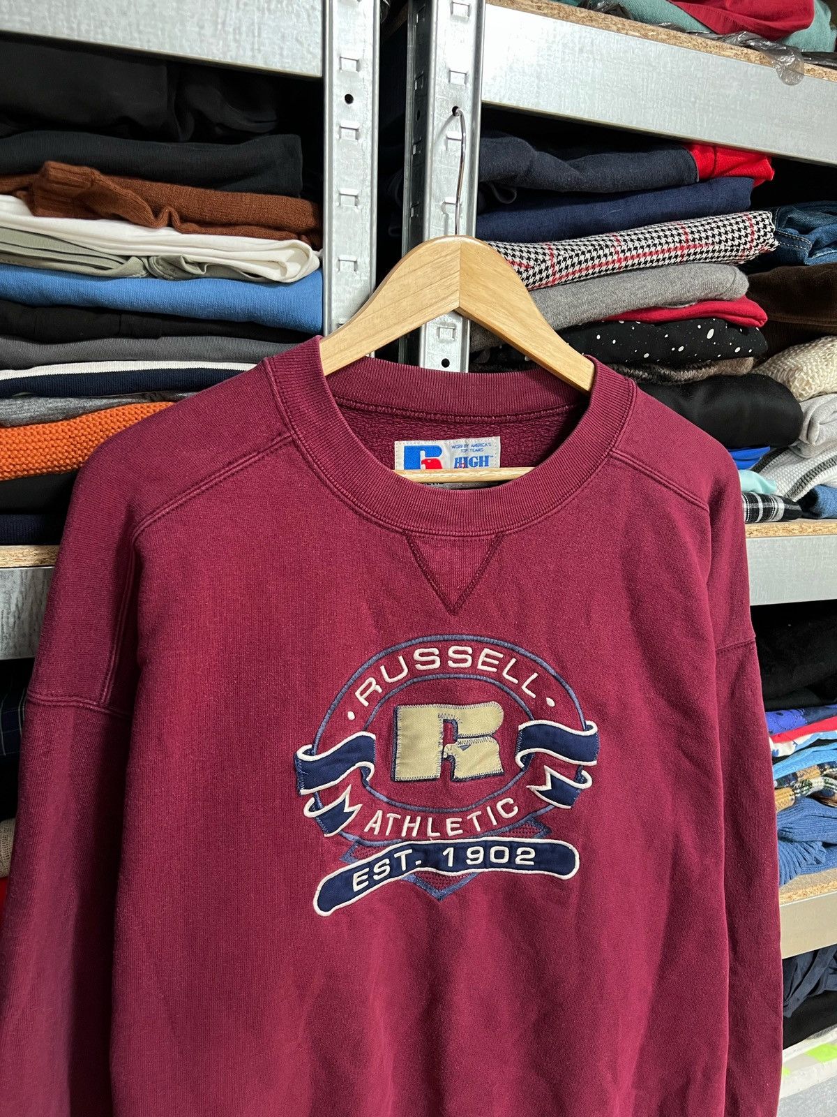 Russell Athletic Vintage Russell Athletic Big Logo Sweatshirt Sz L Pullover Size US L / EU 52-54 / 3 - 2 Thumbnail