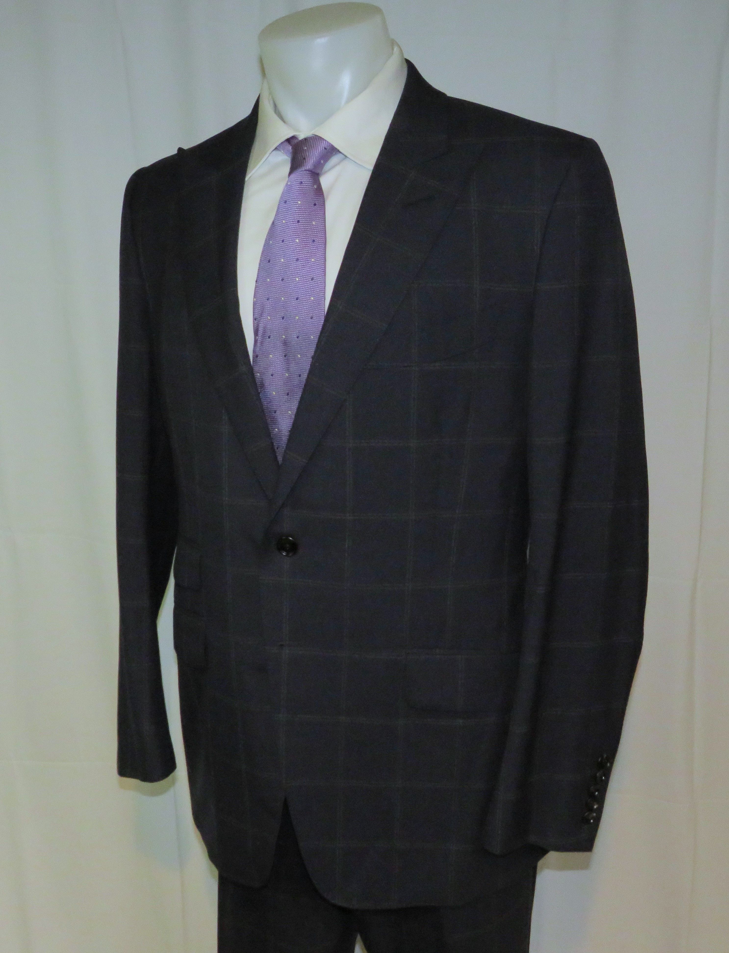Tom Ford O'Connor Current Navy Windowpane Two Button Suit 46R Size 46R - 7 Thumbnail