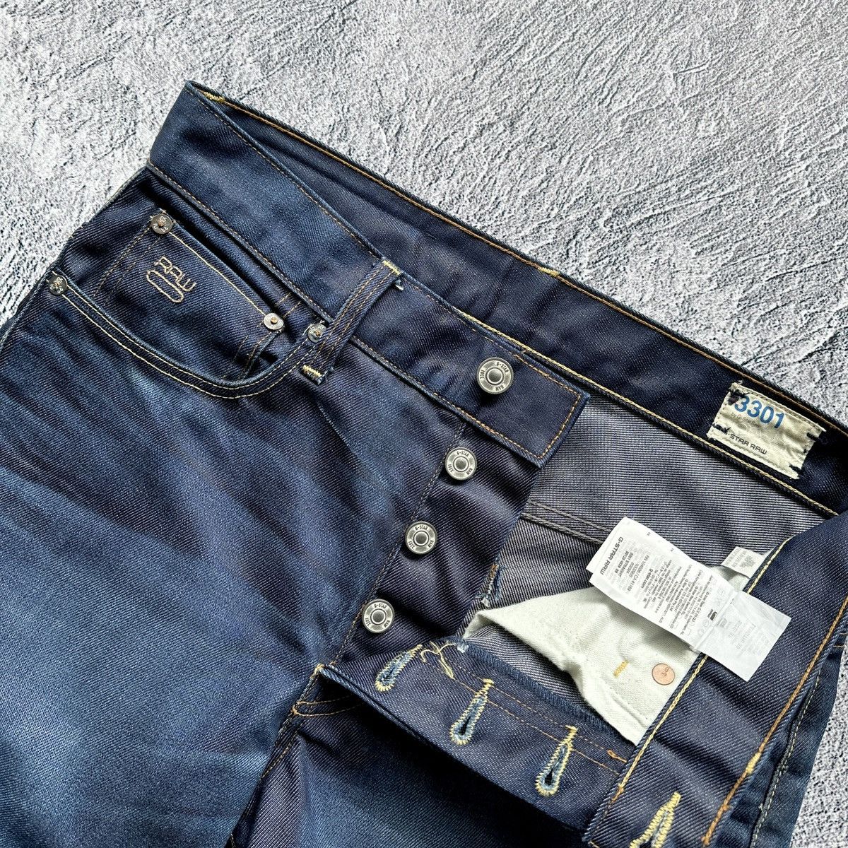 G-Star Men’s Jeans G-Star Raw 3301 Straight Dark Blue Size: 31/30 Size US 31 - 10 Thumbnail