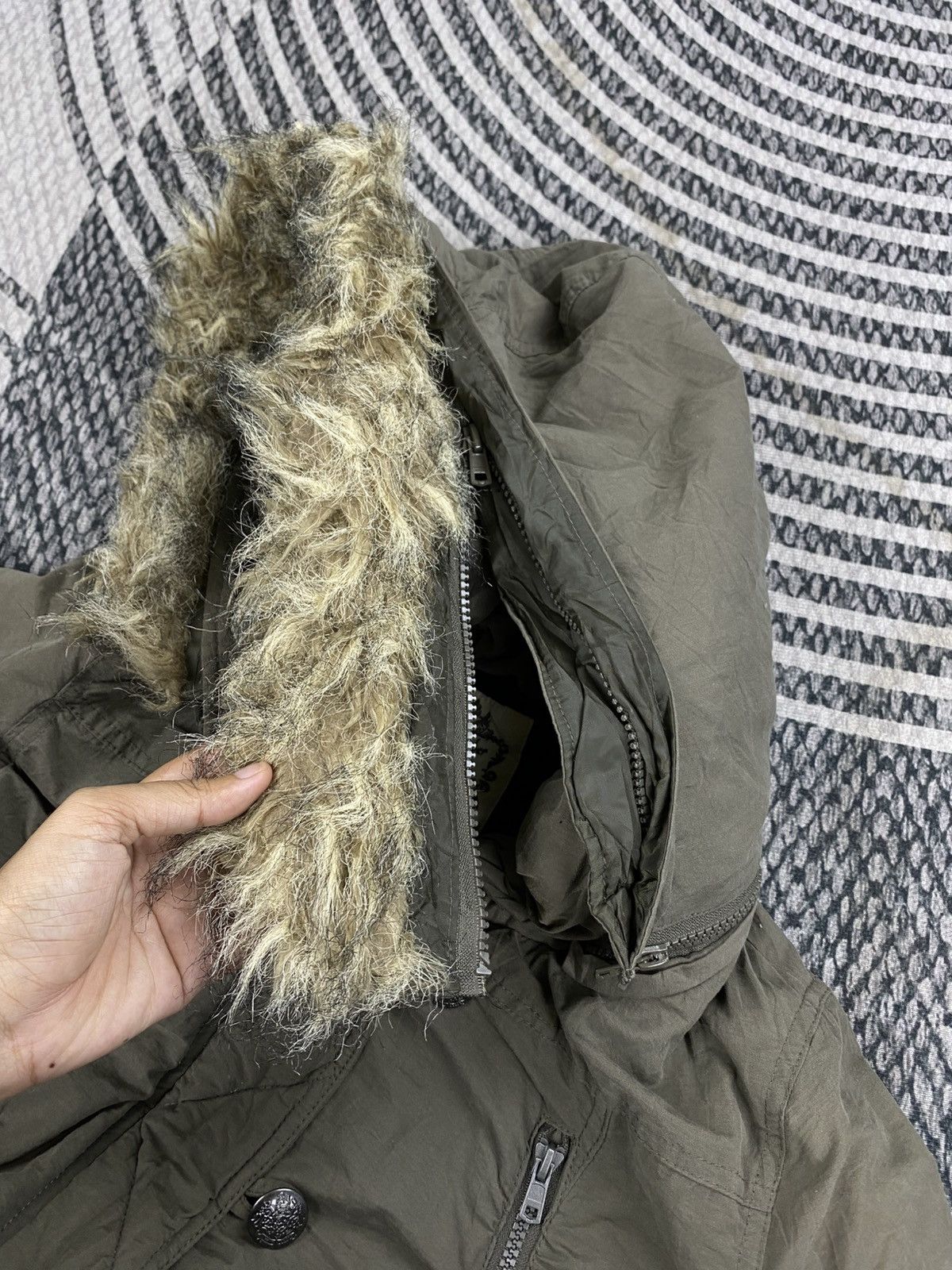 Japanese Brand Vtg Sky Bomber Military Multipocket Style Fur Hooded Parka Size US M / EU 48-50 / 2 - 12 Thumbnail