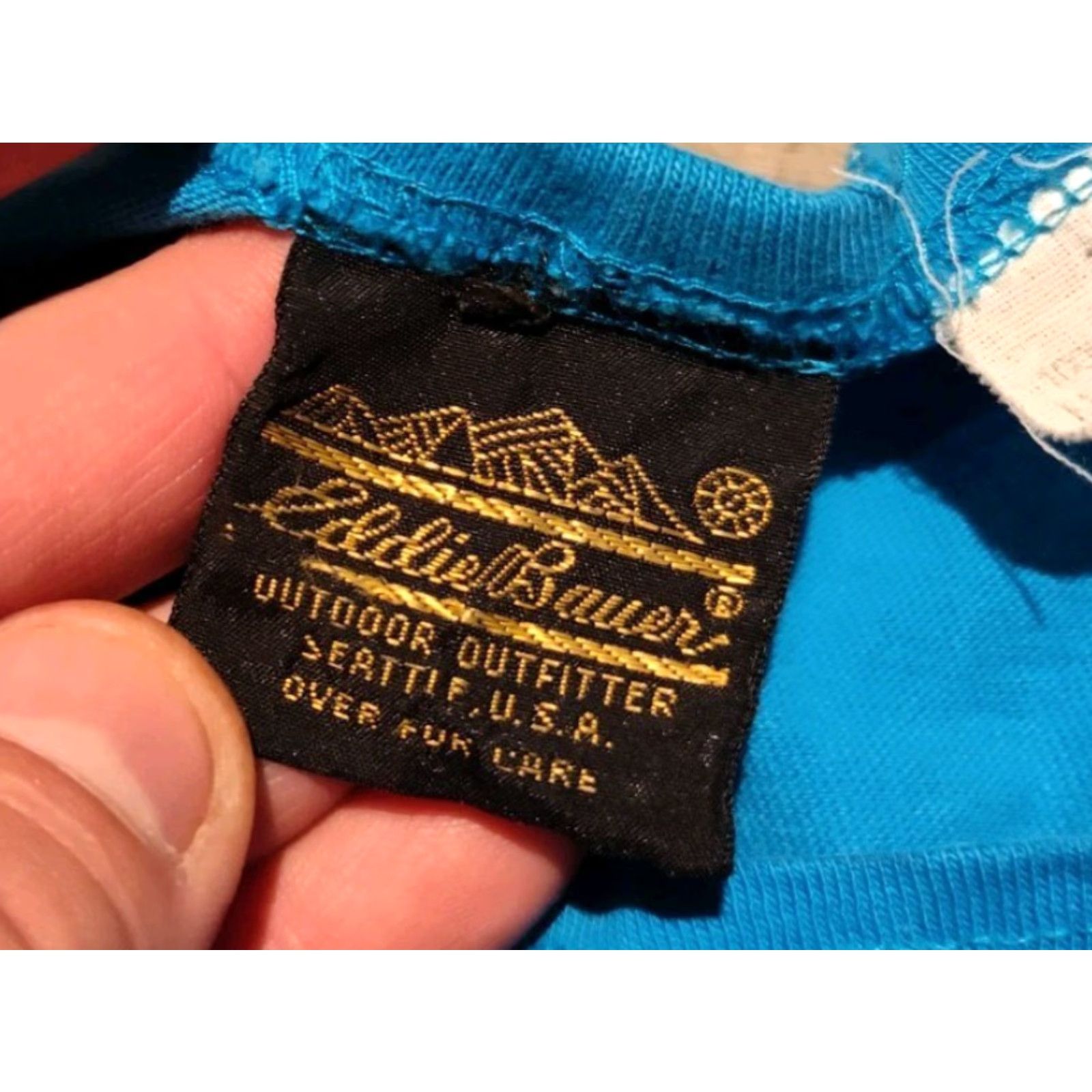 Eddie Bauer VINTAGE Eddie Bauer Black Label T-Shirt Men Large Blue Outdoor Cotton All Seasons Made in USA Size US L / EU 52-54 / 3 - 6 Thumbnail
