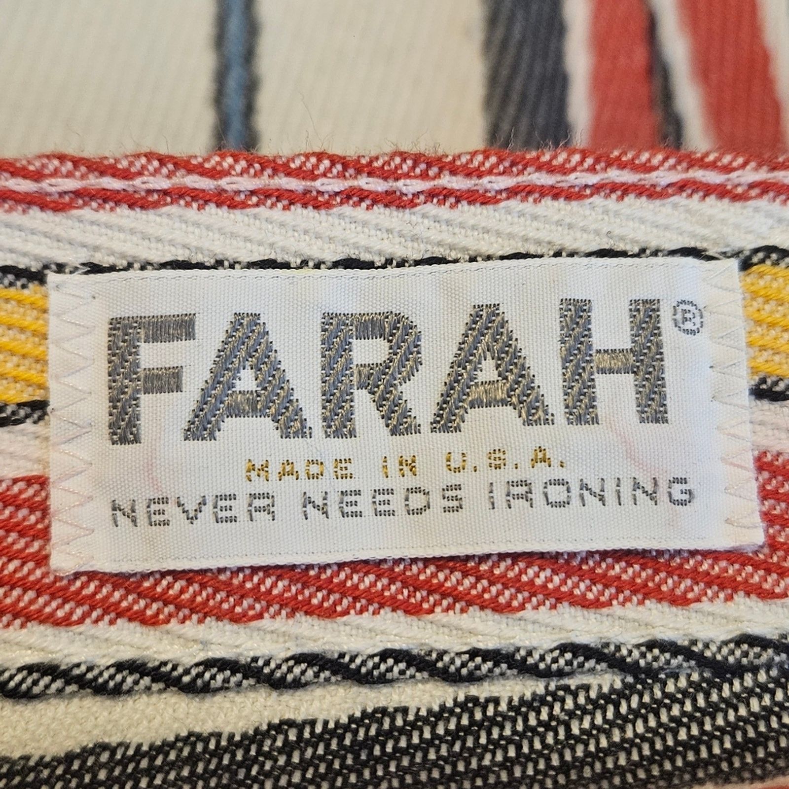 Farah × Vintage VTG 60s FARAH Denim Striped Cropped Pants, 29x22 Size US 29 - 6 Thumbnail