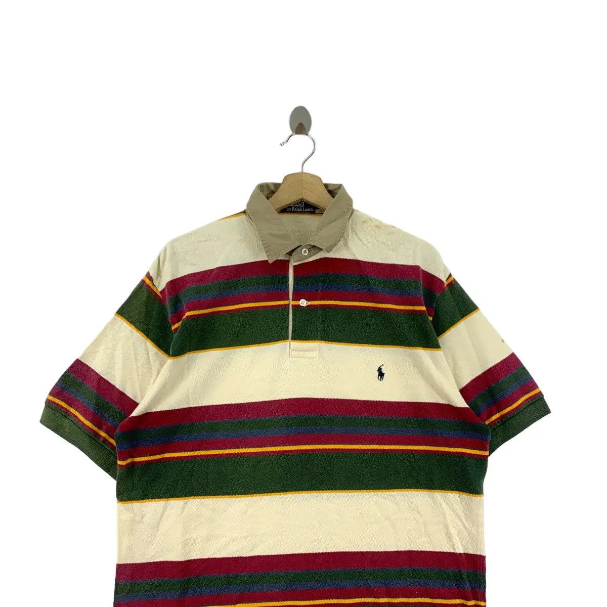 Polo Ralph Lauren Vintage POLO RALPH LAUREN Small Pony Striped Rugby Size US L / EU 52-54 / 3 - 2 Thumbnail