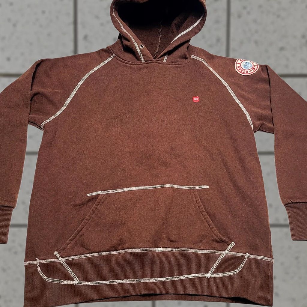 Vintage Ocean And Earth "Surfing Is My Religion" Hoodie Mens S Size Small Graphic Y2k Brown Cotton Blend Pullover Long Sleeve Size US S / EU 44-46 / 1 - 1 Thumbnail