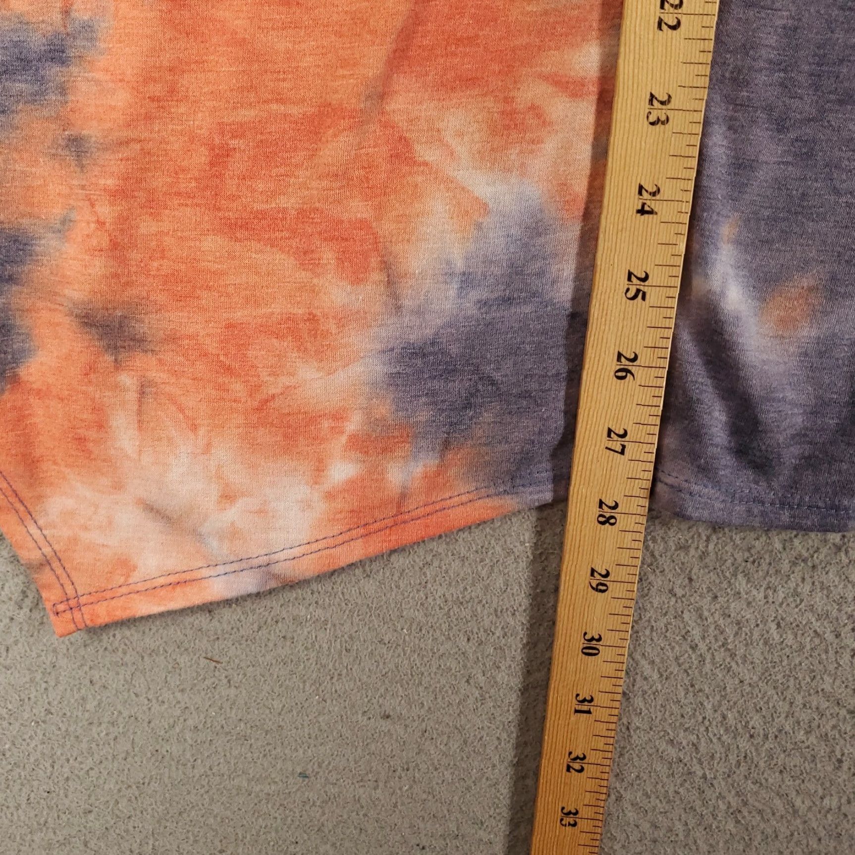 Vintage Green Envelope Tunic Women 1X Blue Orange Tie Dye Stretchy Top Size XL / US 12-14 / IT 48-50 - 3 Thumbnail