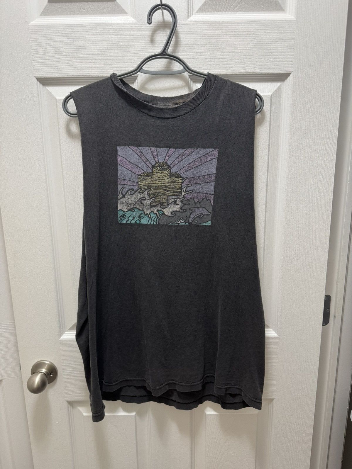 Pink Dolphin Pink Dolphin Faded Vintage Jesus Cross Custom Tank Distress Size US XL / EU 56 / 4 - 1 Thumbnail