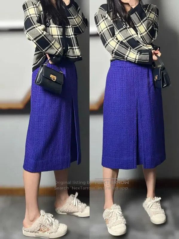 Givenchy Givenchy Purple Wool Blend Midi Skirt . Size 26" / US 2 / IT 38 - 5 Thumbnail