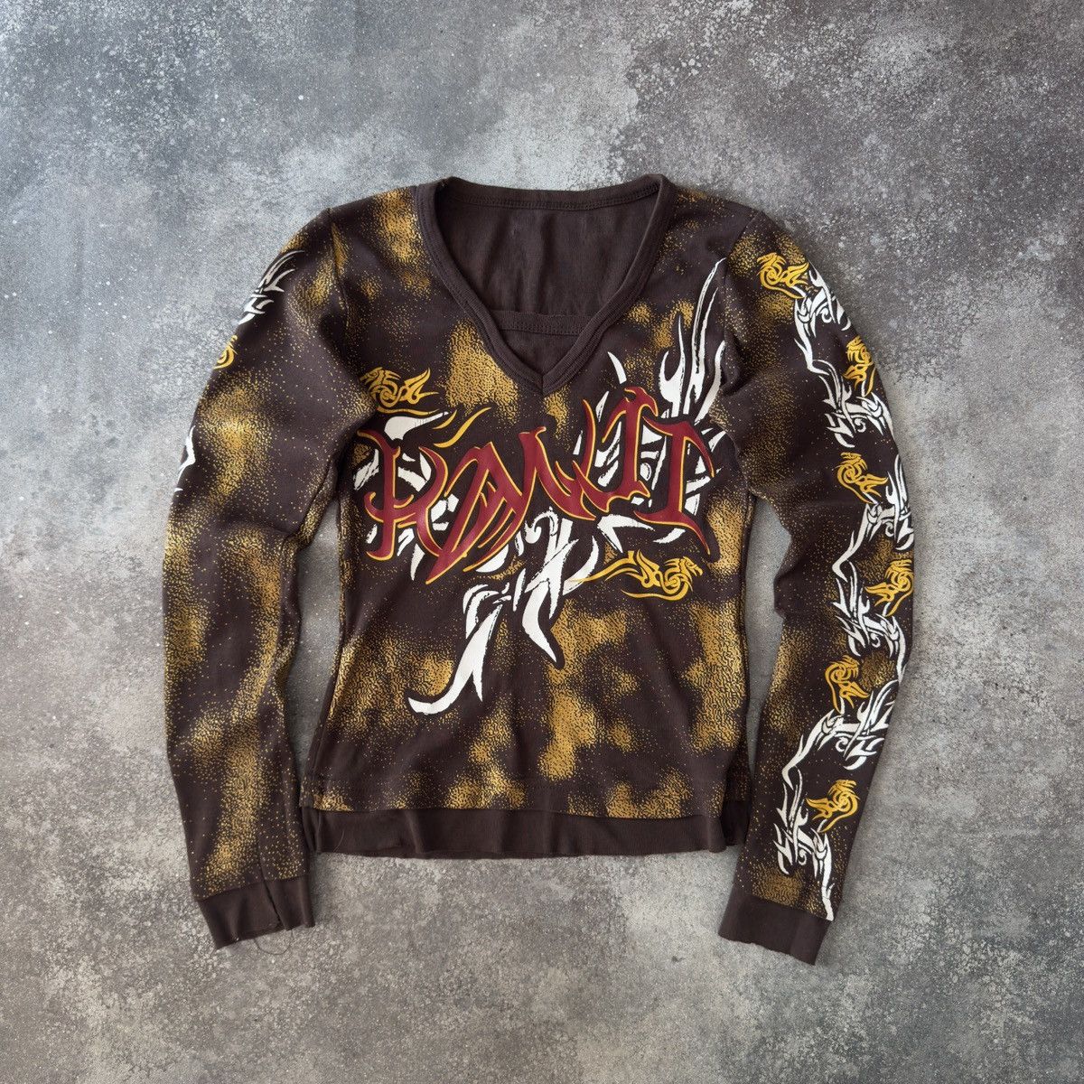 If Six Was Nine Opium Y2K Tribal Logo Vintage Japanese Style Long Sleeve Top Size S / US 4 / IT 40 - 2 Thumbnail