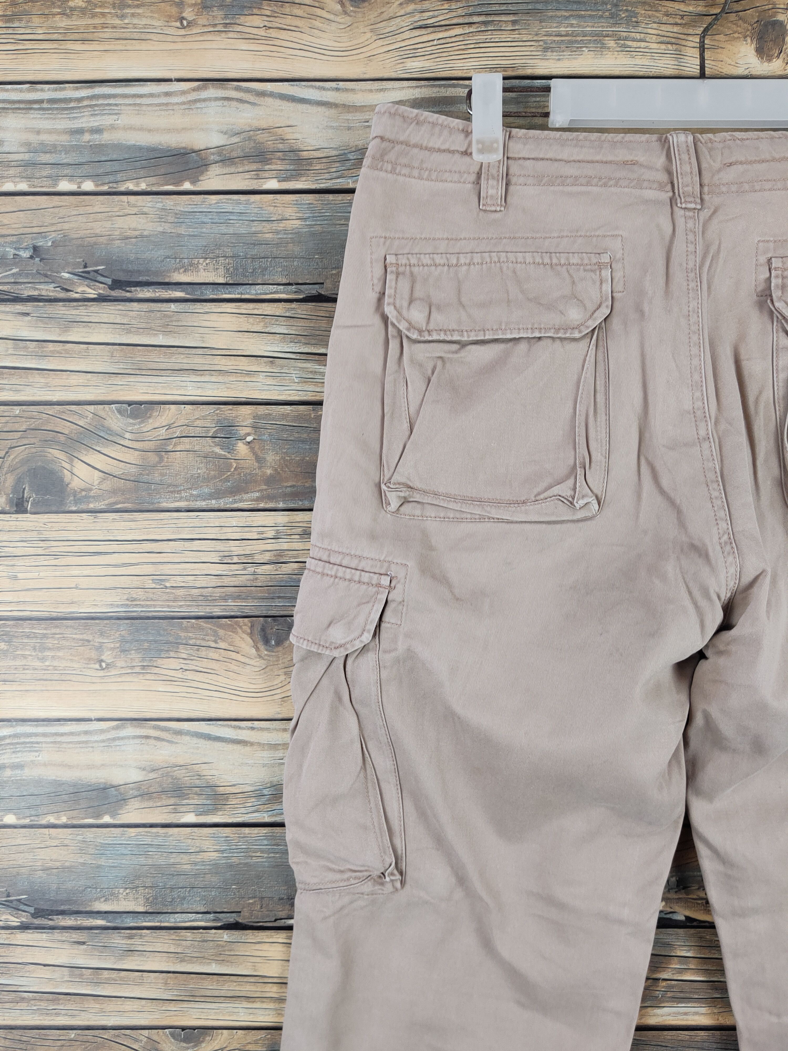 Japanese Brand DLL Anti-Label Jean Beige Multipocket Cargo Pants #521 Size US 33 - 8 Thumbnail